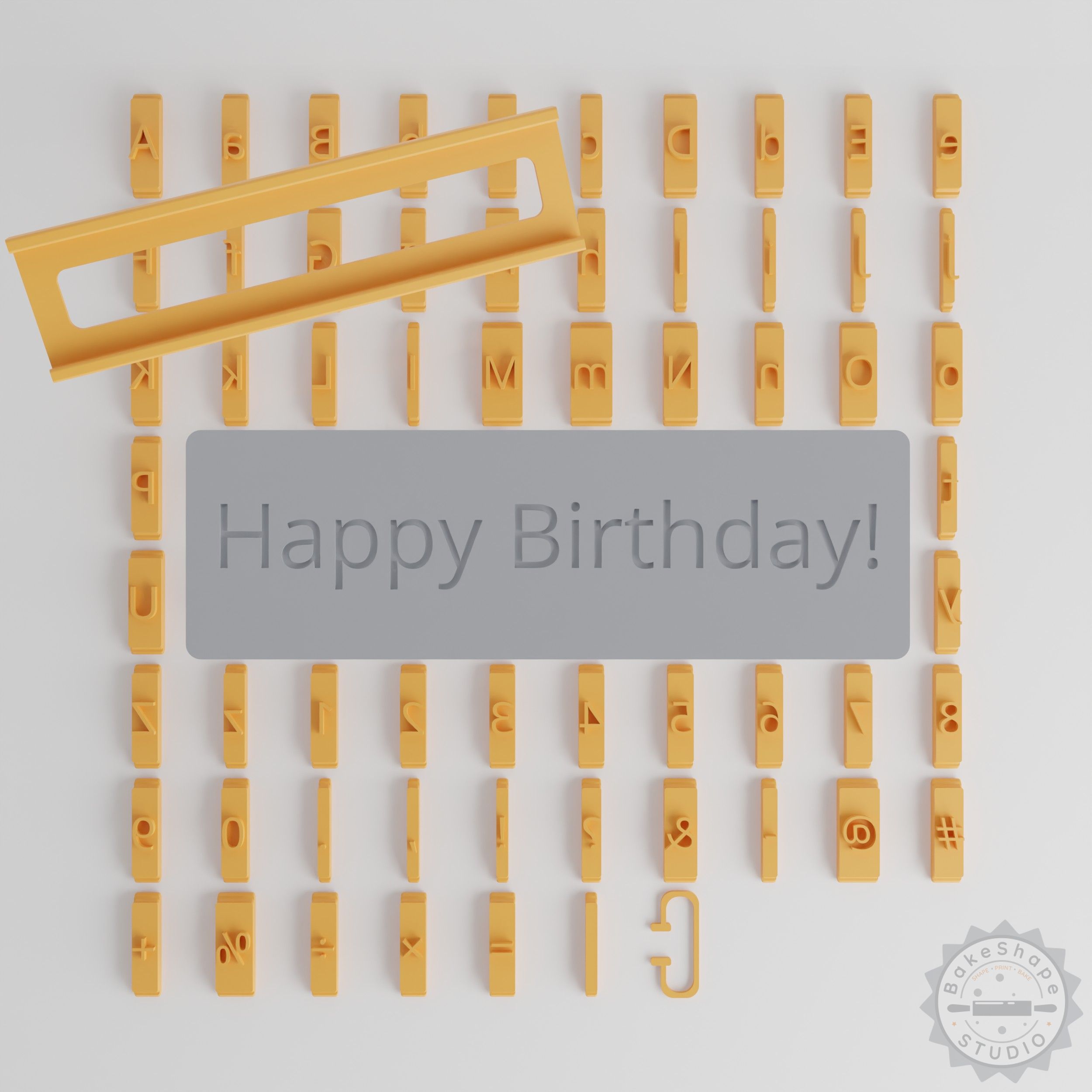 Open Sans Font Tile Set, 80 Pieces, 1/2" Size, Perfect for Clay, Cookies, Fondant