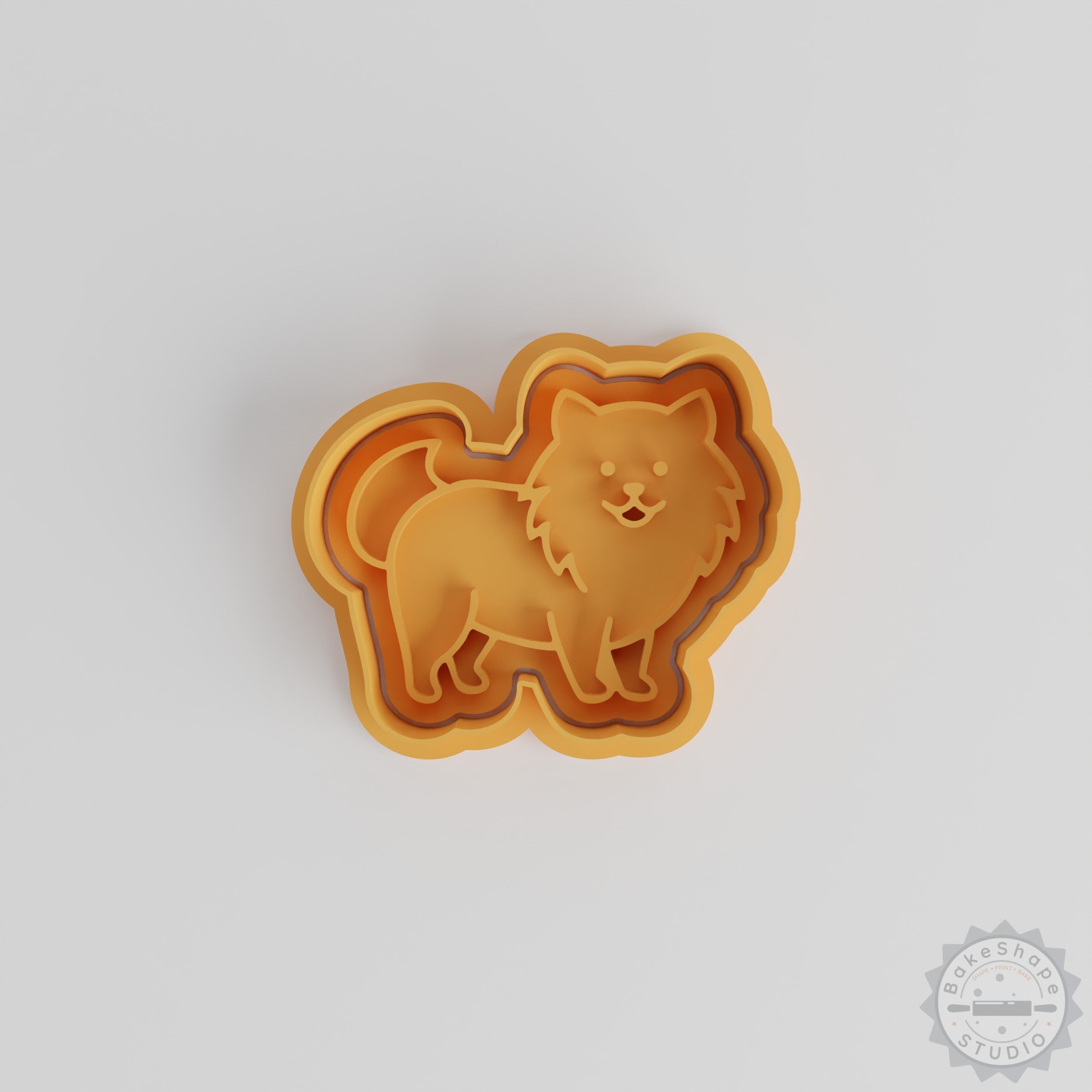 Pomeranian Cookie Cutter and Stamp Set, 6 Piece Puppy Shaped Fondant Tools in 3 Sizes