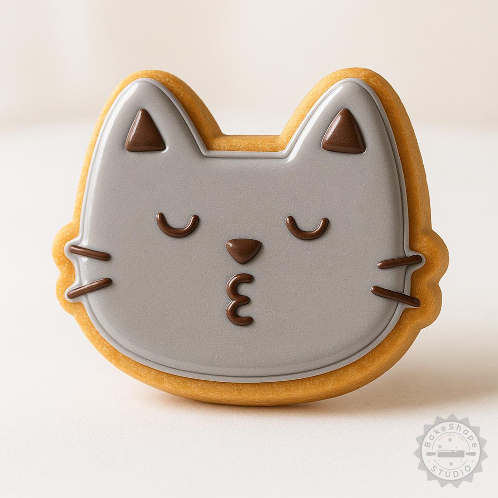 Decorated example 1 of "Kiss Shape Cutter & Stamp Set, Perfect for Cookies & Fondant, Includes 6 Pieces in Sizes S/M/L"