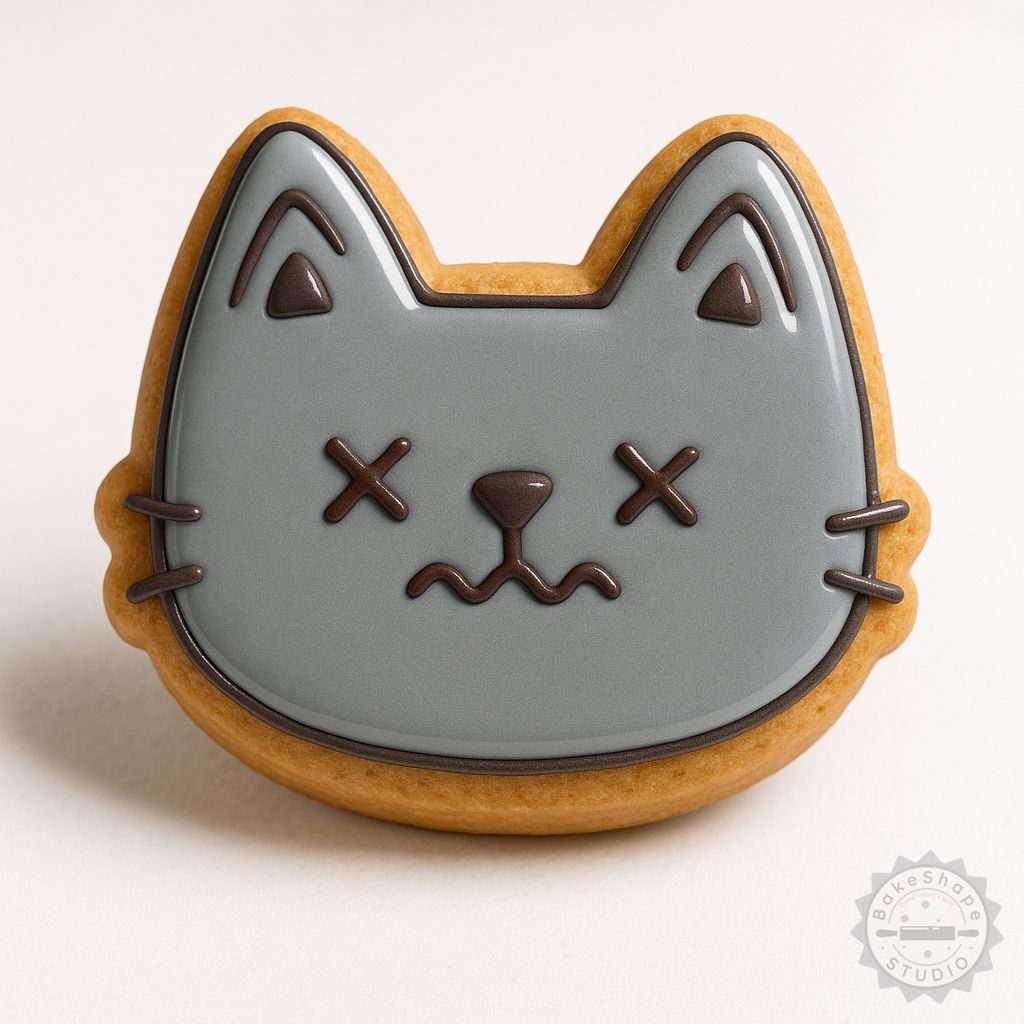 Death shape cookie cutter and stamp set STL for 3D printing in small, medium, and large sizes