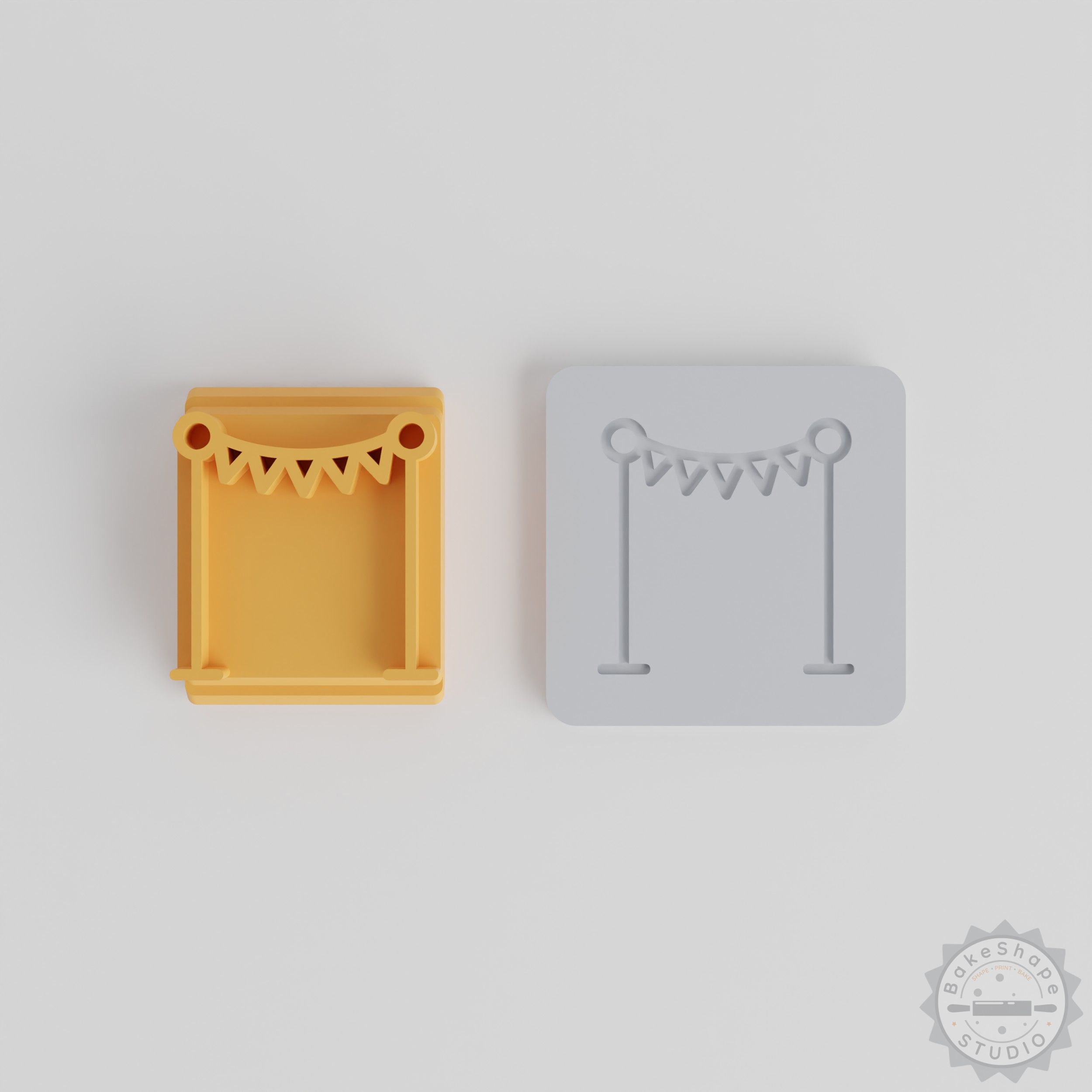 Bunting Stamp Tile Set, 5-Piece, Multiple Sizes, Perfect for Clay, Cookie, Fondant Decorating
