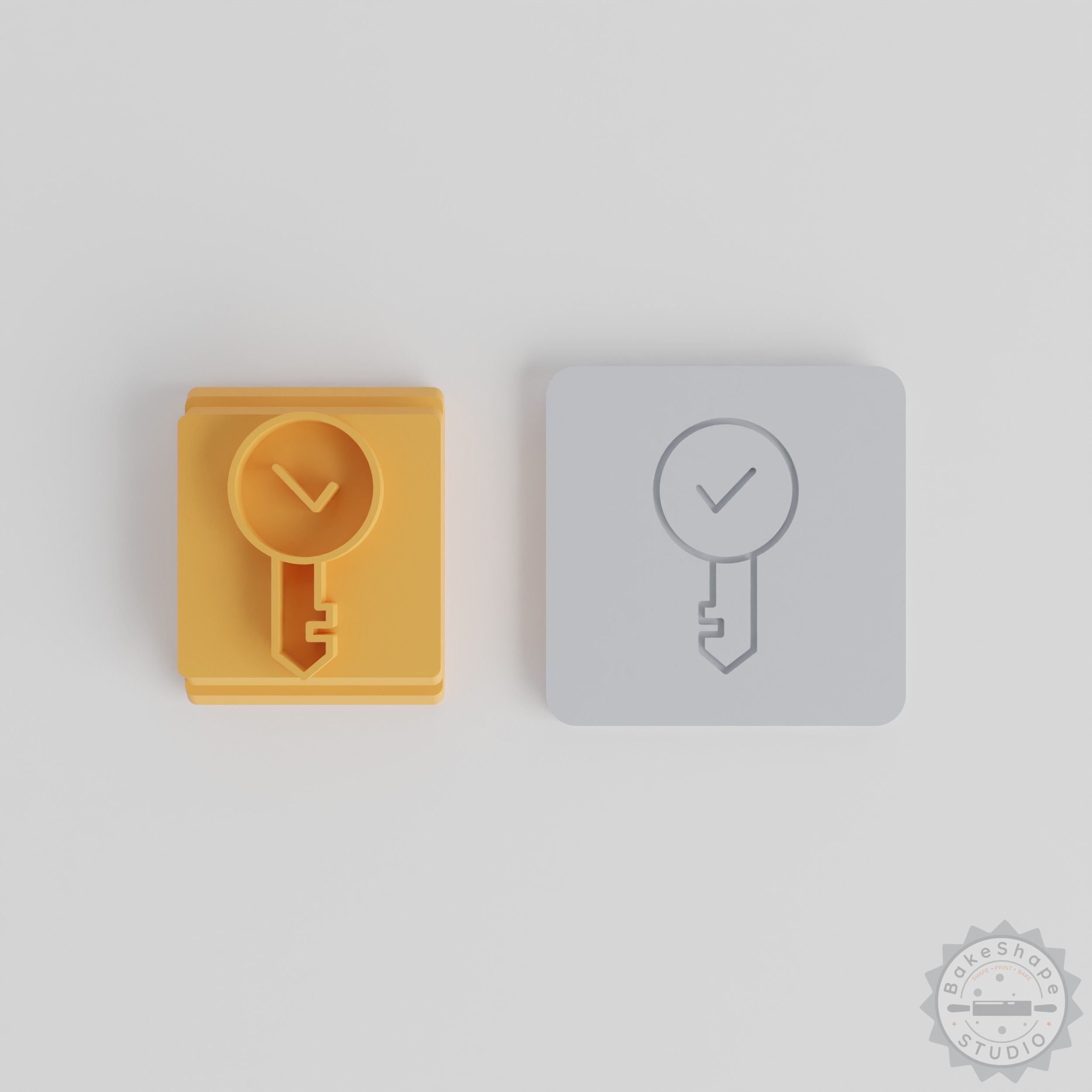 Key Stamp Tile Set, 5 Motif Sizes 20-40mm, Ideal for Clay, Cookies, Fondant
