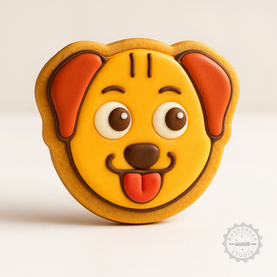 Decorated example 1 of Heated Shape Cutter & Stamp Set, 6 Pieces, Animal Dog Design for Cookies, Fondant in S/M/L Sizes