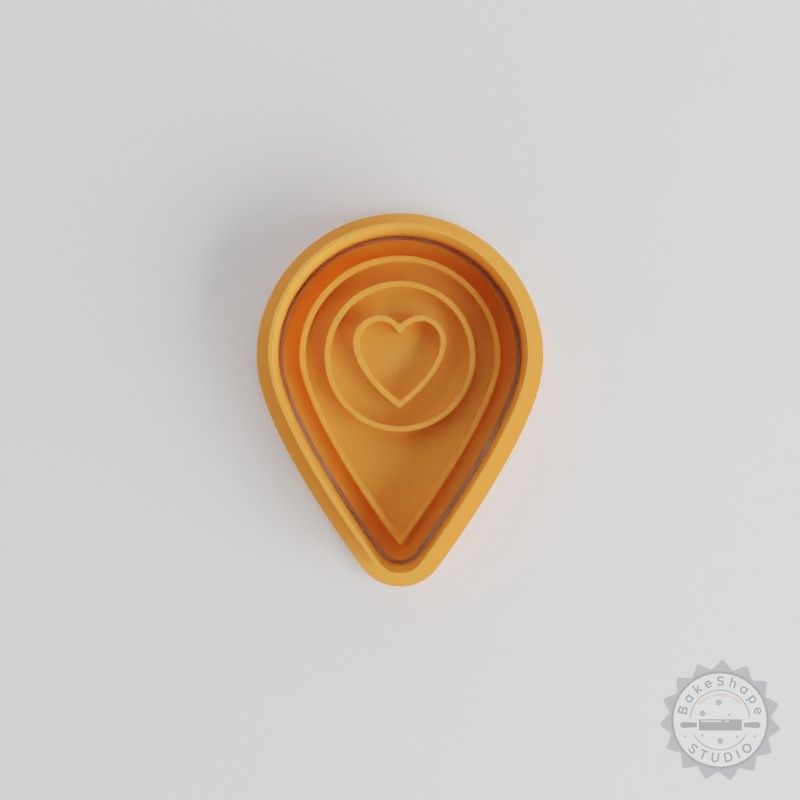 Favorite Location Cookie Cutter Set, Heart Stamp & Shape, S/M/L Sizes, 6 Piece Baking Tool Kit