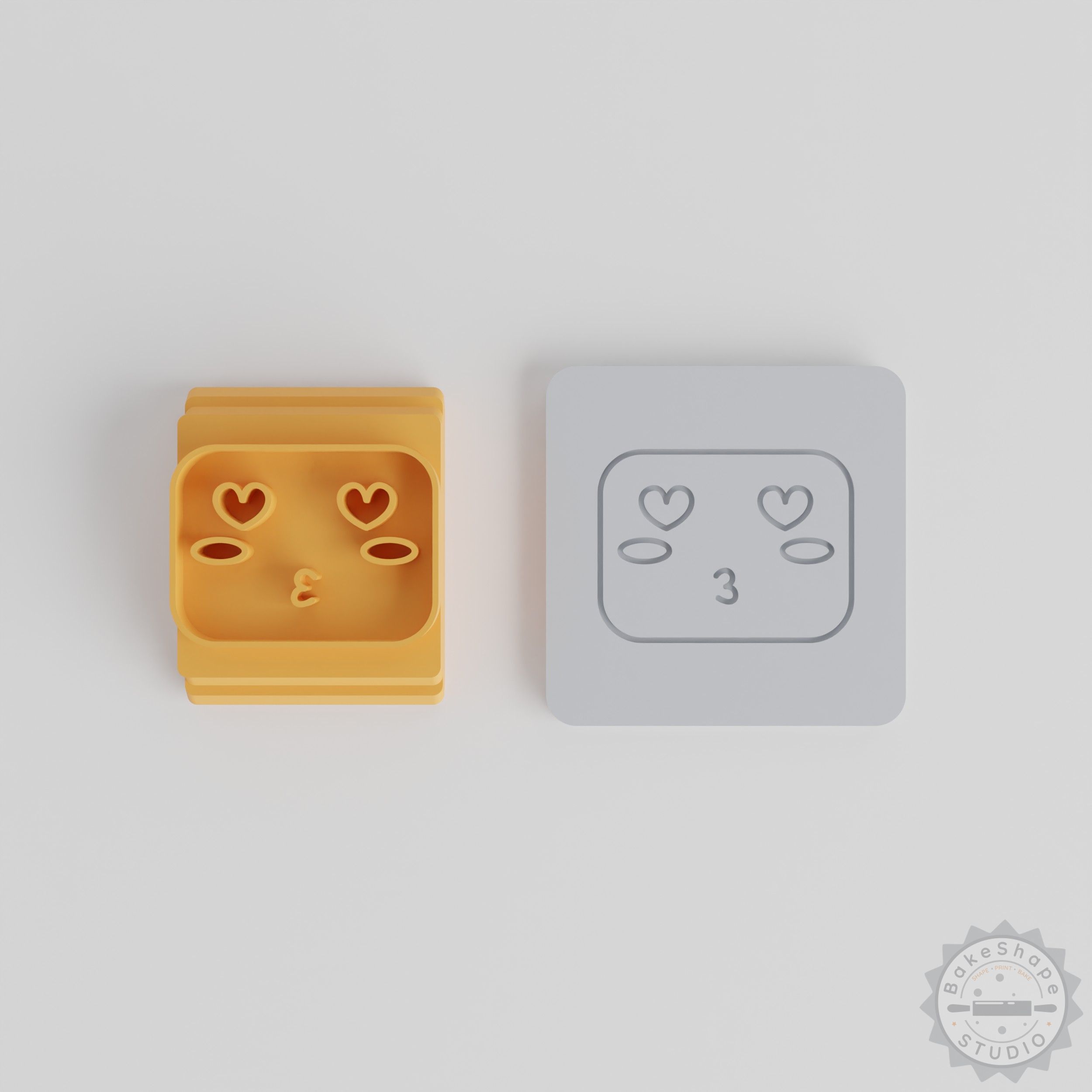 Kawaii Face Stamp Tile Set, Cute Expression Motifs for Clay, Cookies, Fondant, 5 Sizes, Emoticon Designs