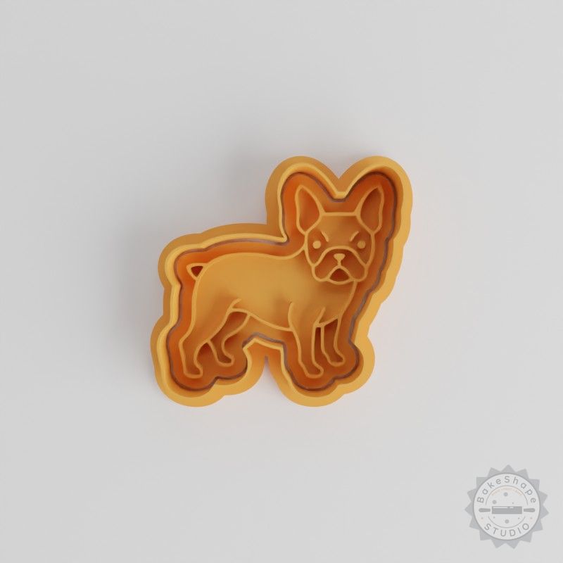 Boston Terrier Cookie Cutter and Stamp Set, 6 Piece, Dog Shape, Fondant Mold Tools