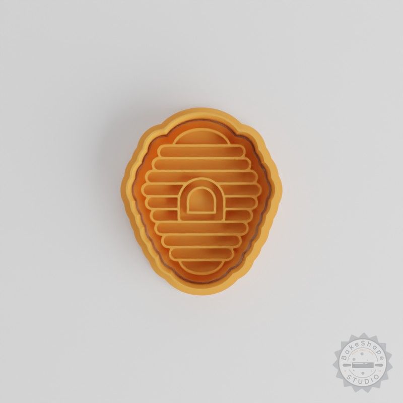 Honeycomb Shape Cutter & Stamp Set, Cookie & Fondant, 6 Pieces, Beehive, Hexagon Nest, Apiary Pattern