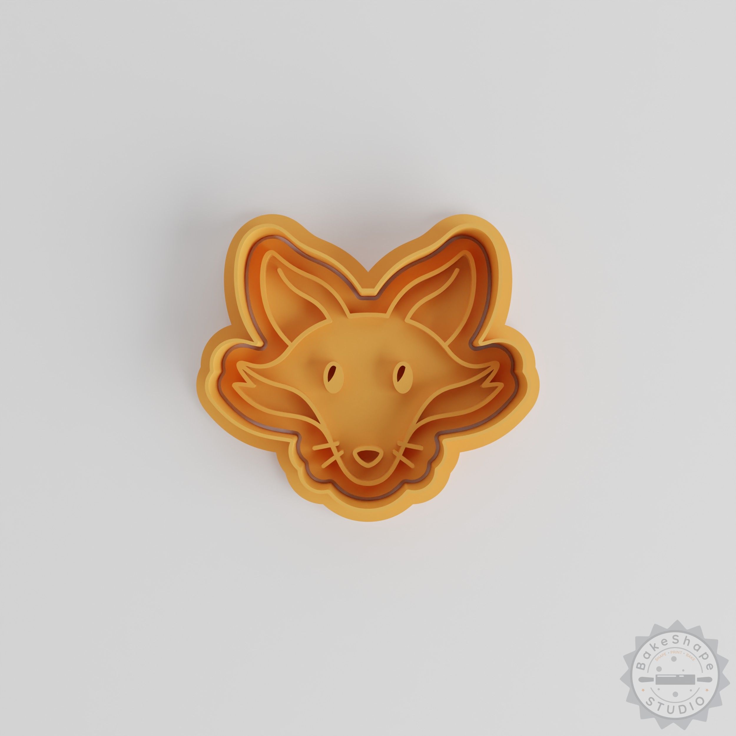 Fox Shape Cutter and Stamp Set, Cookie Fondant Molds, 6 Piece Animal Theme
