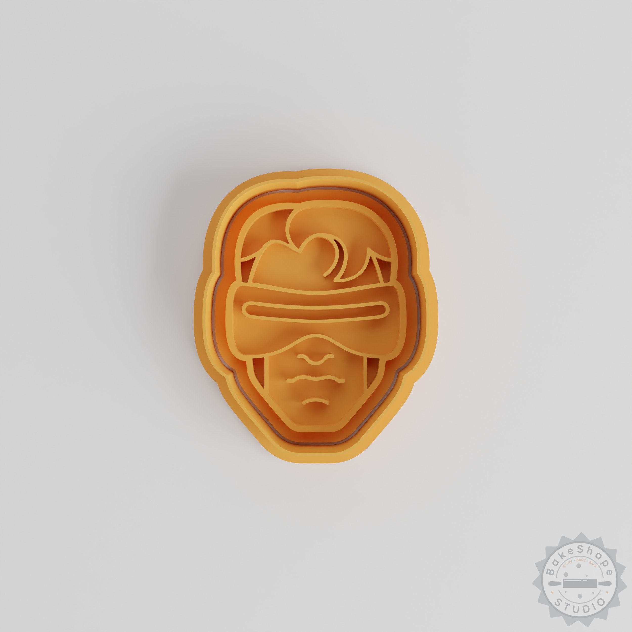 Cookie Cutter & Stamp Set, 3 Sizes, Cyclops Superhero Theme, 6-Piece Baking Tool Collection