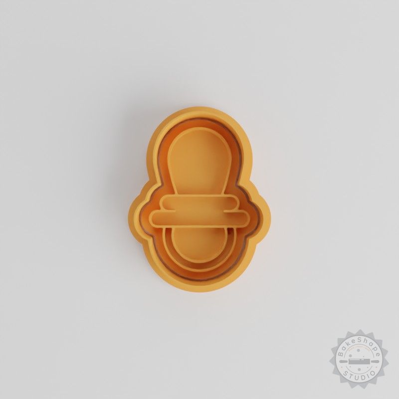 Baby Pacifier Cookie Cutter and Stamp Set, Perfect for Fondant, Includes 6 Pieces in S/M/L Sizes