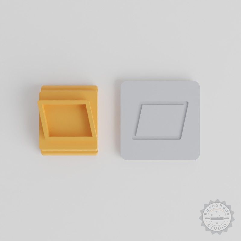 Parallelogram Stamp Tile Set for Clay, Cookies, Fondant - 5 Sizes for Crafting and Baking Decor
