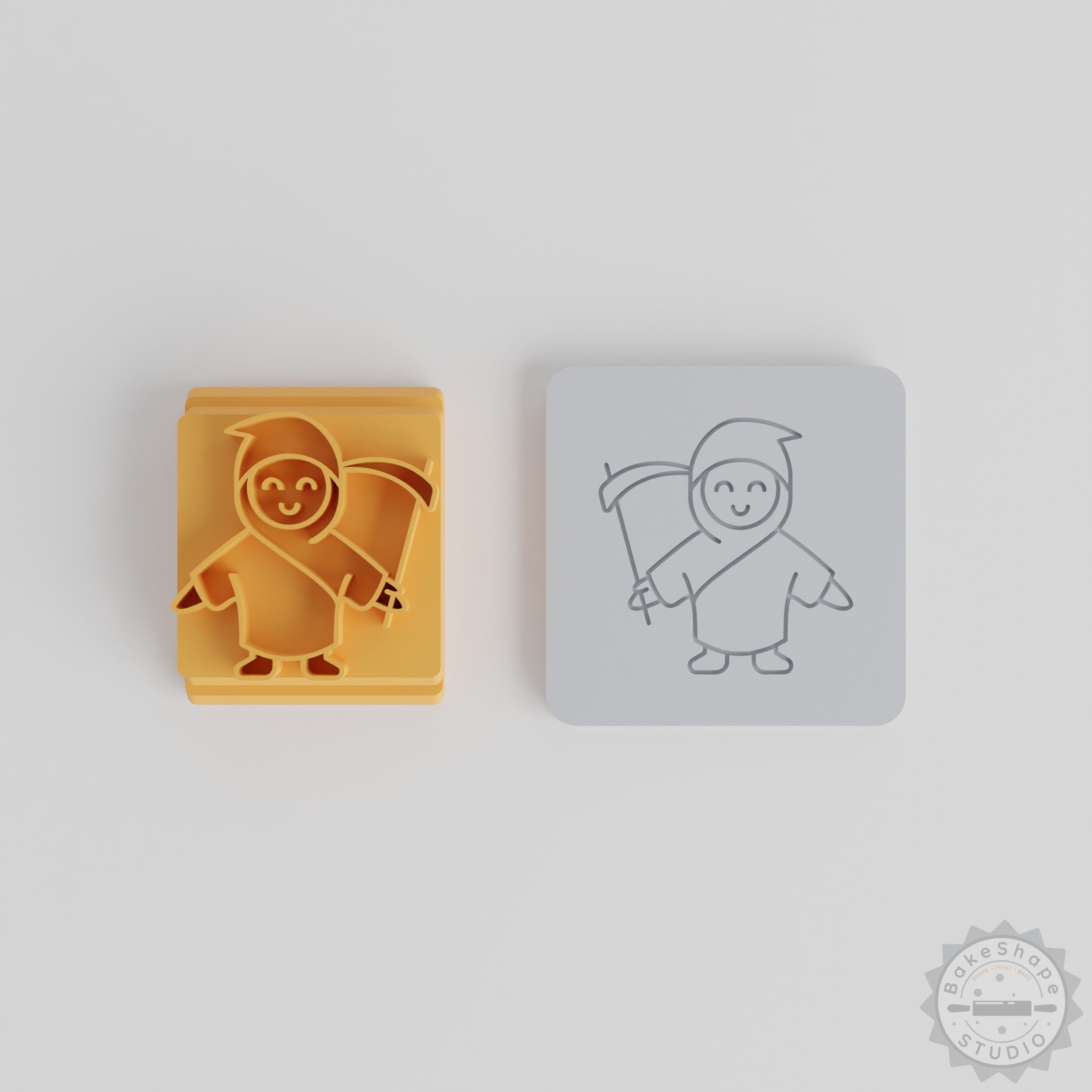 Grim Reaper Stamp Tile Set, 5 Sizes, Perfect for Clay, Cookie, Fondant Designs