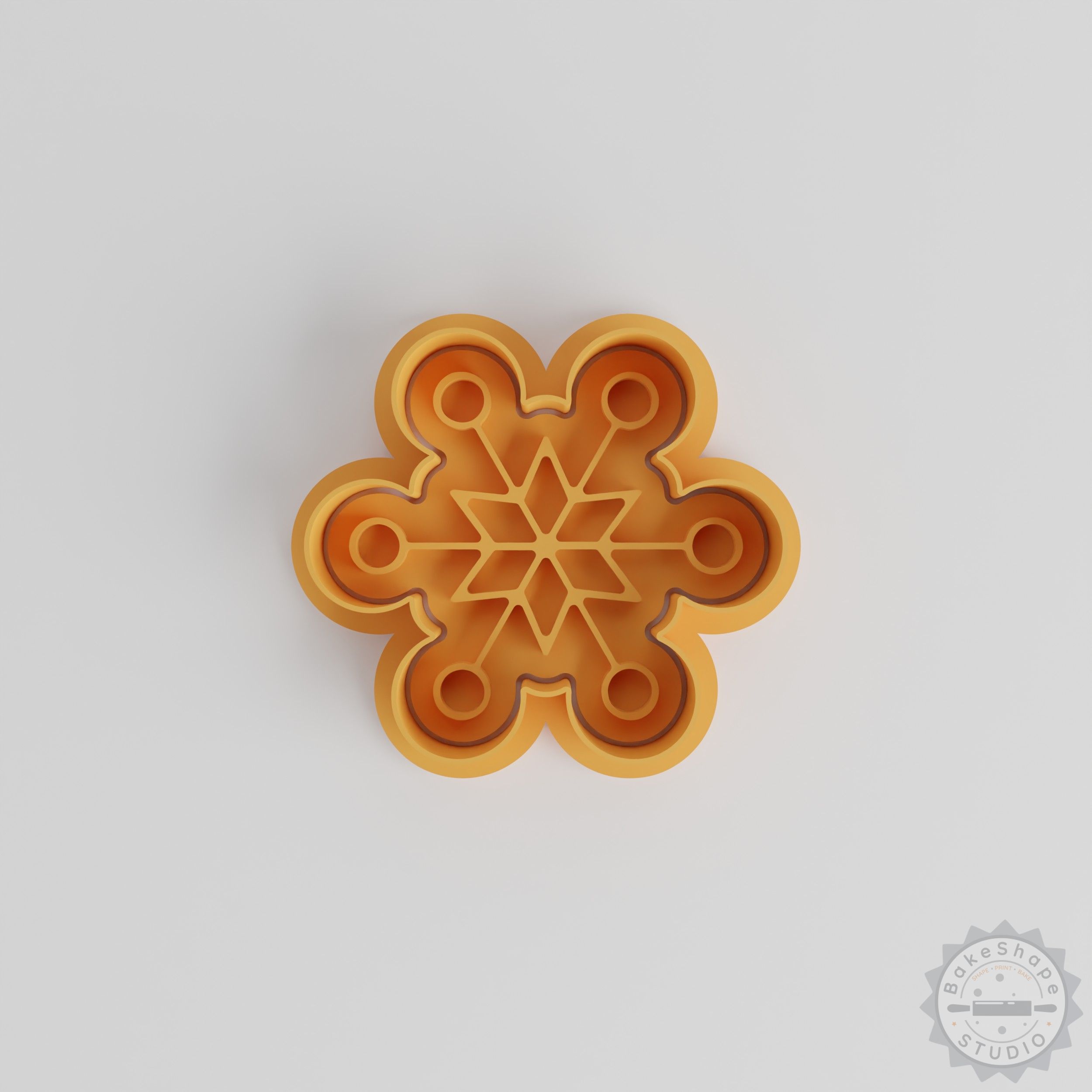 Stars Snowflake Cookie Cutter & Stamp Set, Winter Christmas Baking, Fondant Mold, 6-Piece, Multiple Sizes S/M/L