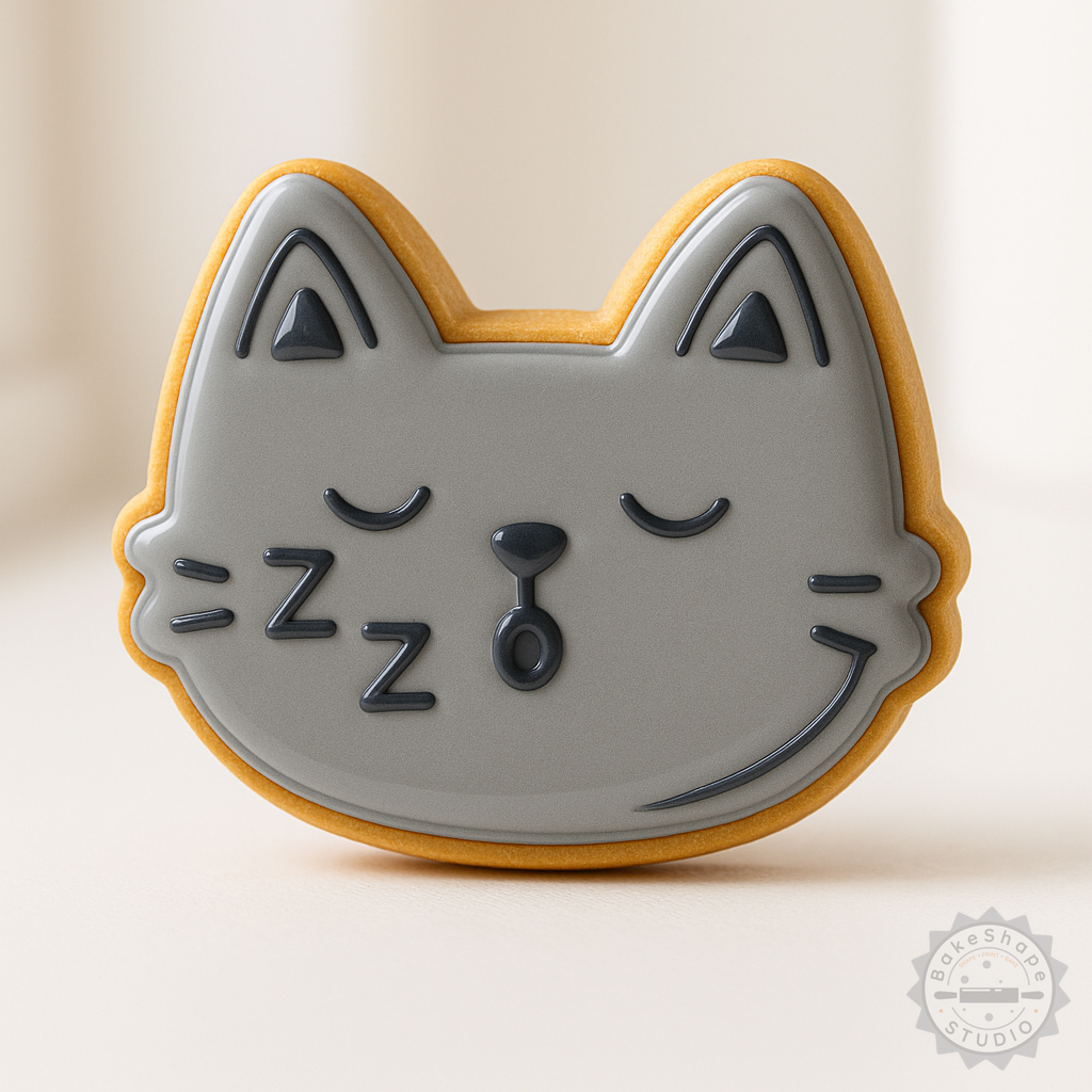 Decorated example 1 of Sleeping Cookie Cutter and Stamp Set, 6-Piece, Perfect for Cookies and Fondant, S/M/L Sizes