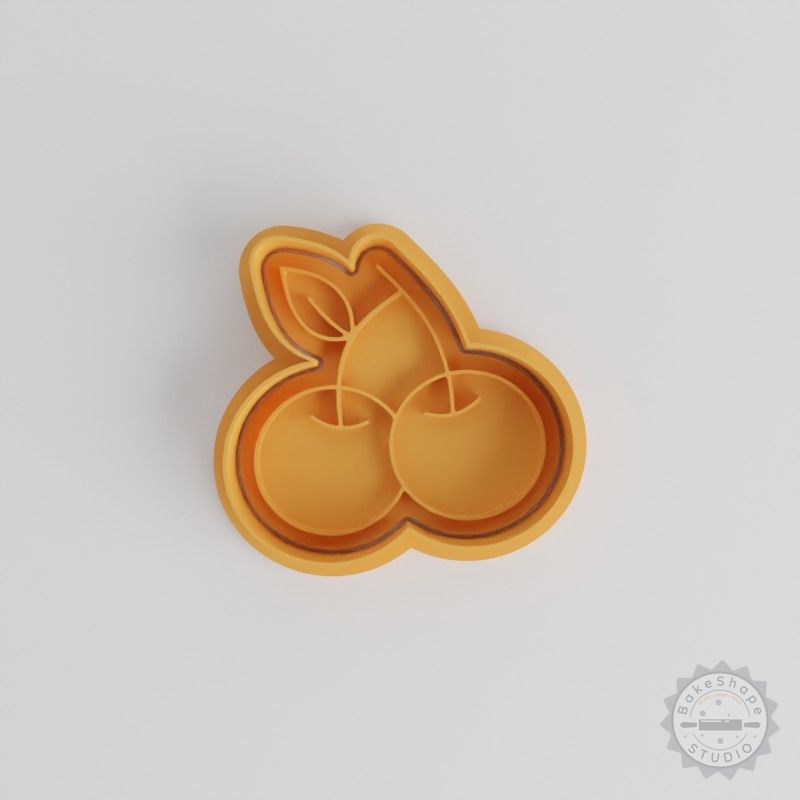 Cherries Shape Cutter & Stamp Set, Perfect for Cookies & Fondant, 6-Piece S/M/L