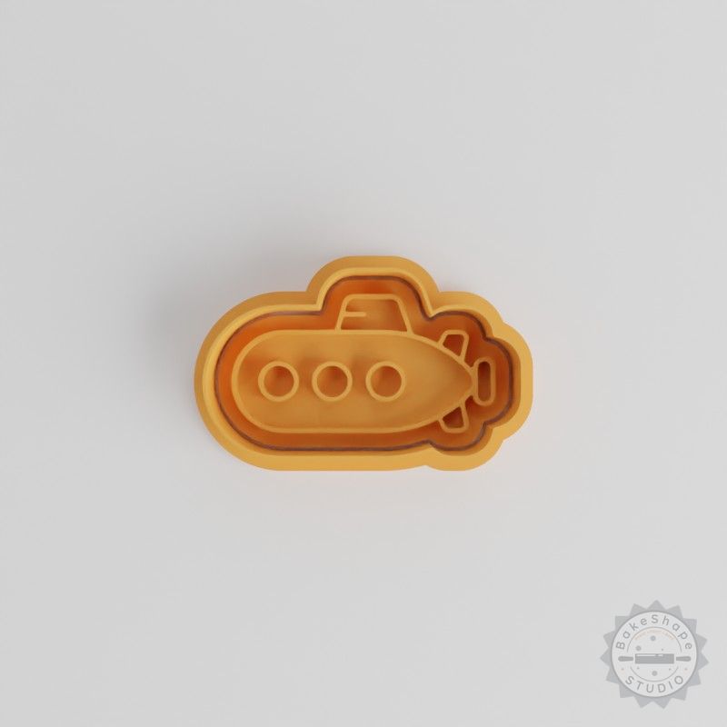 Submarine Cookie Cutter Set, 6-Piece Stamp and Shape Kit for Cookies and Fondant, S/M/L Sizes