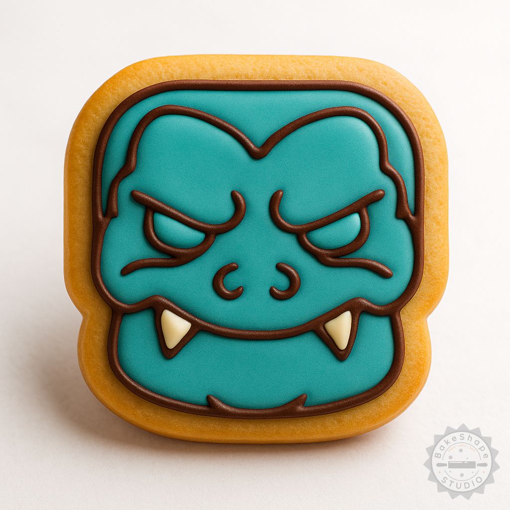 Monster shape cutter and stamp set STL for 3D printing cookies and fondant decorations