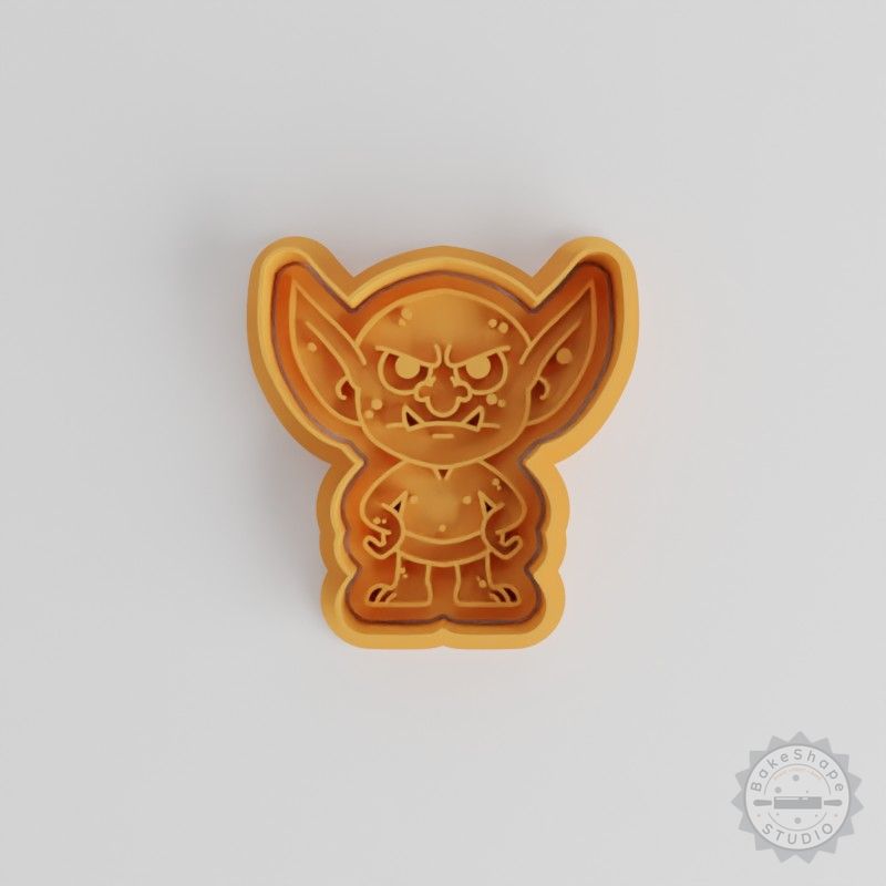 Goblin Shape Cutter Set, 6-Piece Cookie Fondant Stamp, Fantasy Monster Designs, S/M/L Sizes