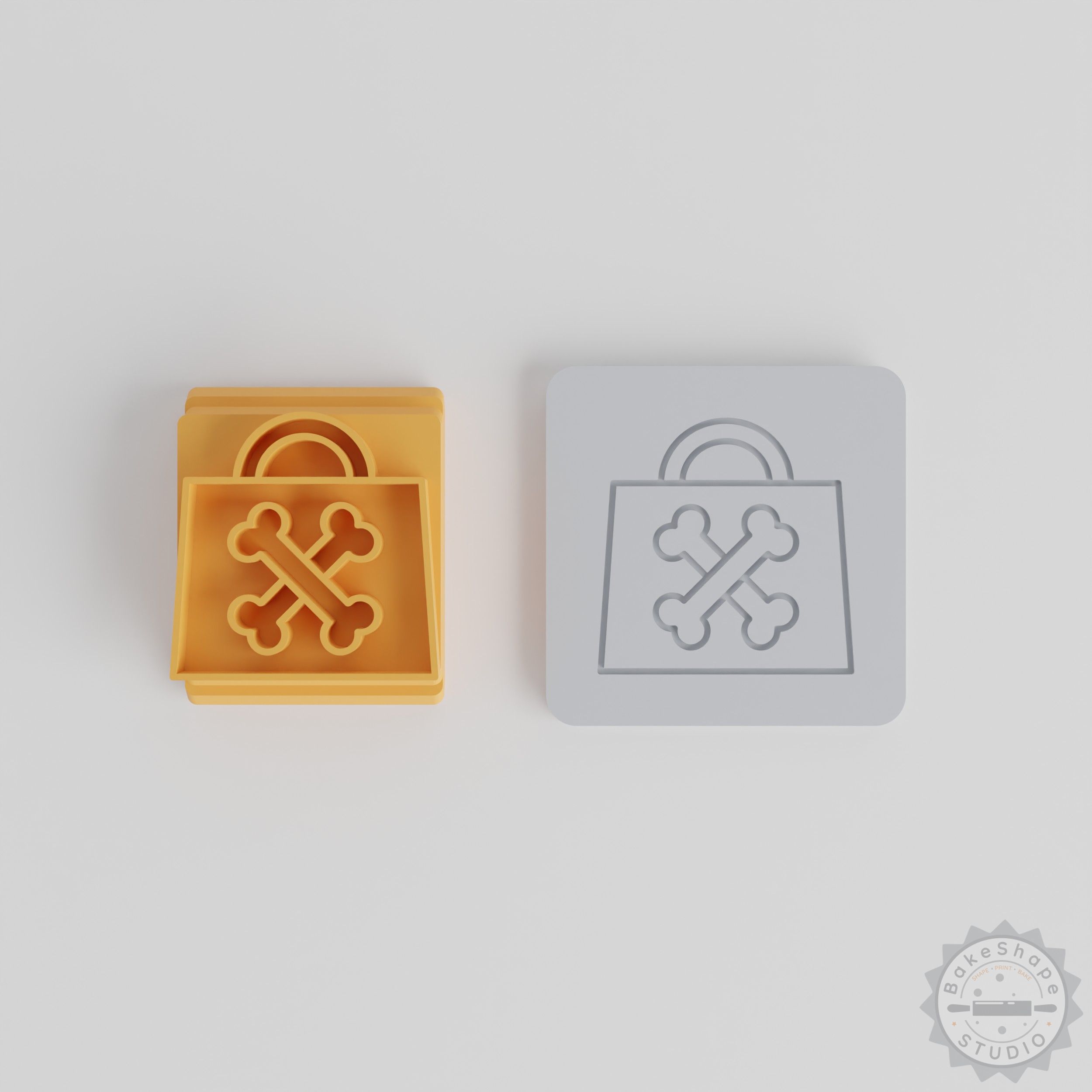 Halloween Stamp Tile Set, Trick or Treat Clay and Cookie Stamps, 5 Sizes