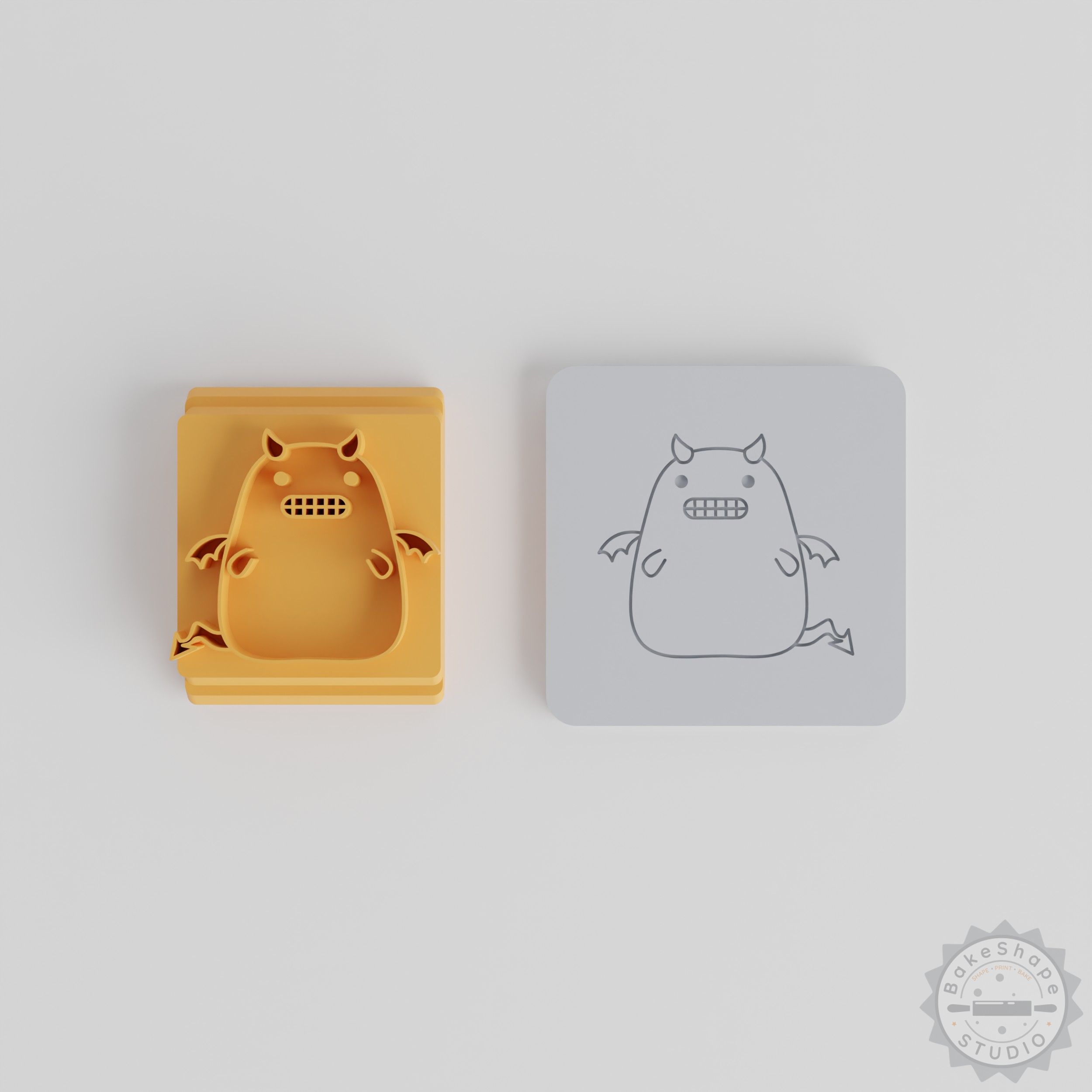 Grimacing Stamp Tile Set, 5 Sizes, Soft Material Imprint Tool for Clay, Cookies, Fondant