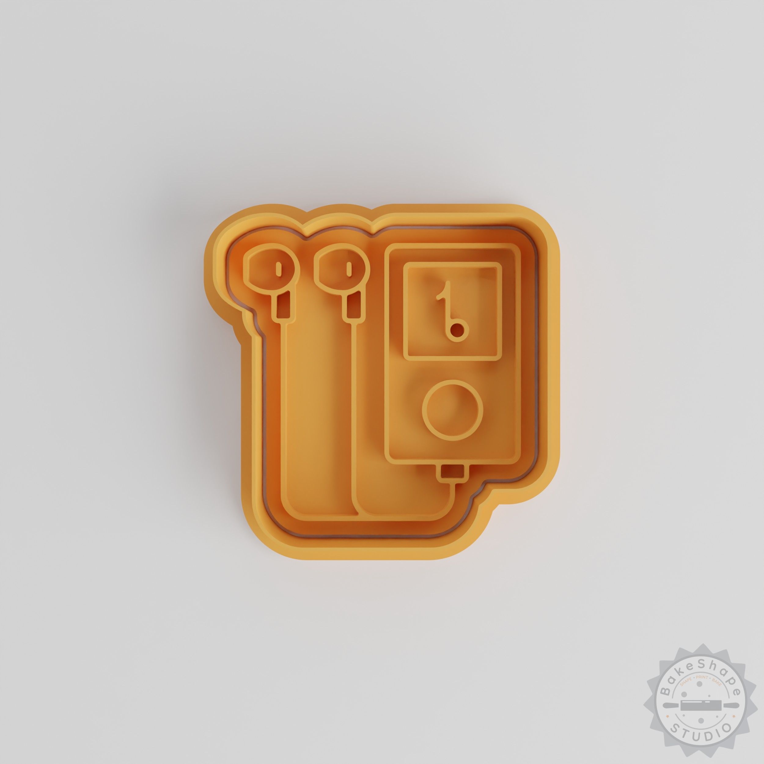 MP3 Player Shape Cutter & Stamp Set, Cookie & Fondant Decorator, 3 Sizes, 6-Piece Collection