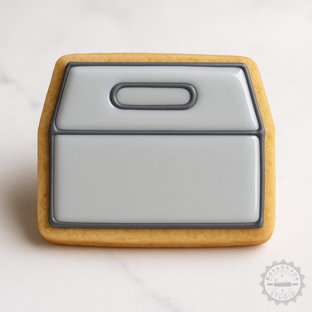 Decorated example 1 of Cookie Cutter and Stamp Set for Fondant, Shape Cutter Box with 6 Pieces in S/M/L Sizes