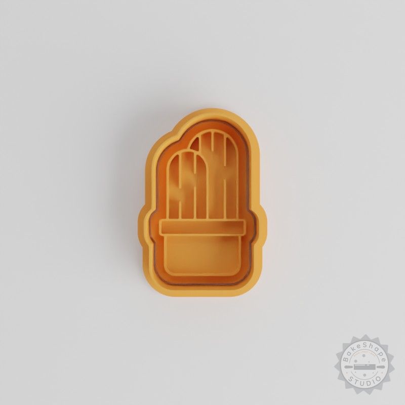 Double Cactus Cookie Cutter and Stamp Set, 6-Piece, Perfect for Fondant, S/M/L Sizes