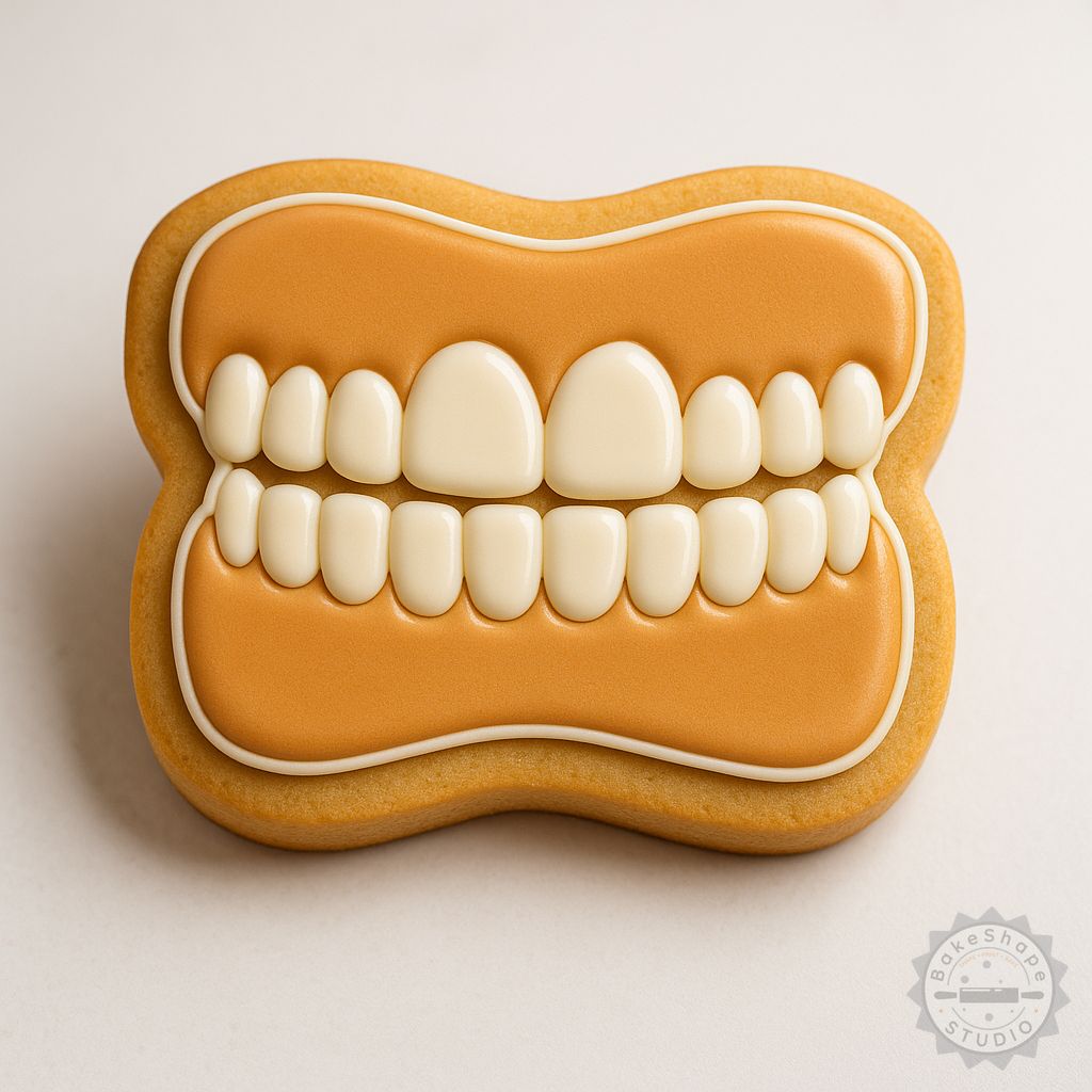 Teeth shape cookie cutter and stamp set STL for 3D printing small, medium, and large sizes