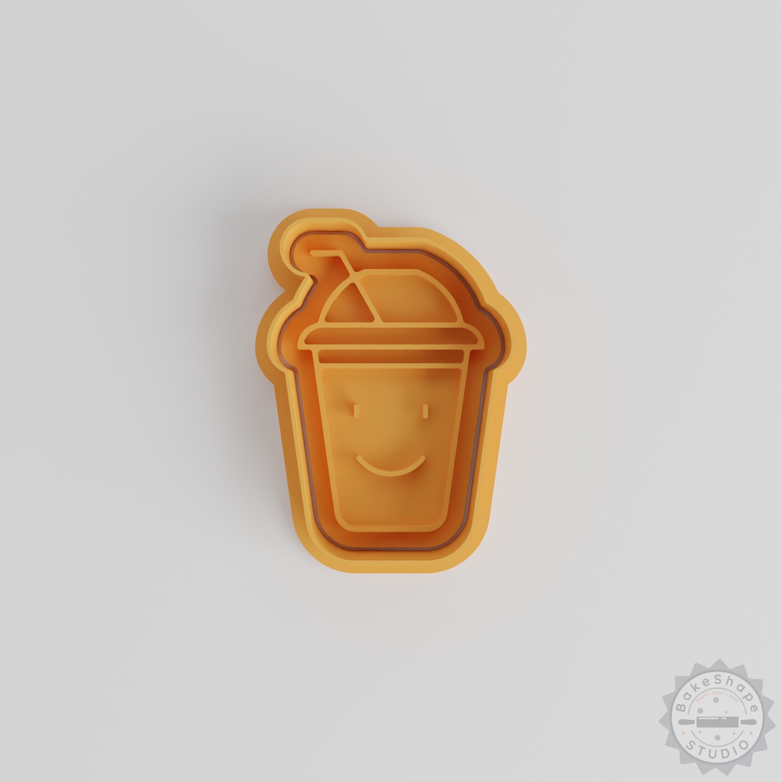 Kawaii Soda Shape Cutter Stamp Set, 6 Pc Cookie Fondant Tools, Smiling Drink Themes, S/M/L Sizes