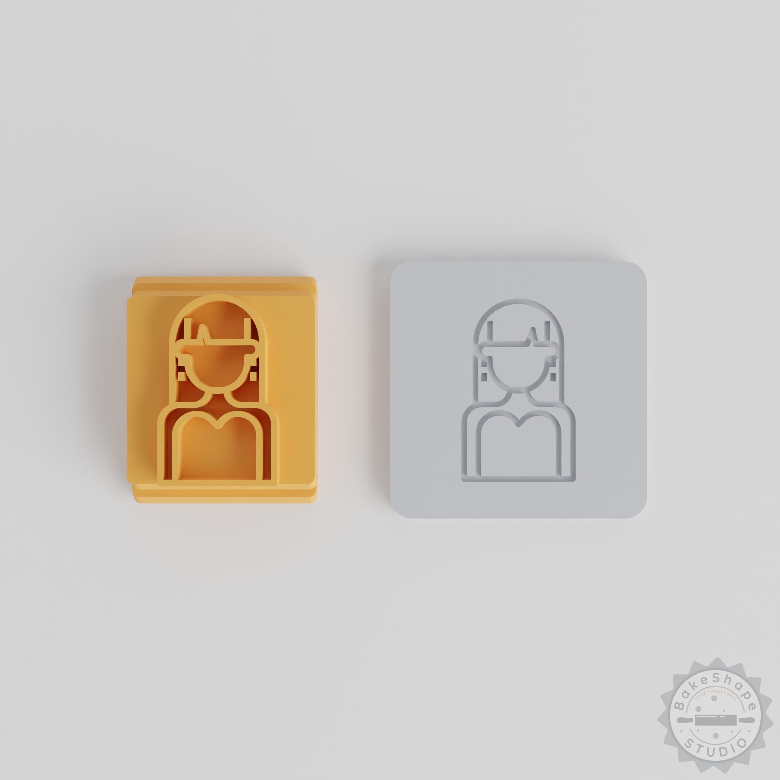 Clay and Cookie Stamp Set, Party Girl Design, 5 Motif Sizes, Perfect for Fondant