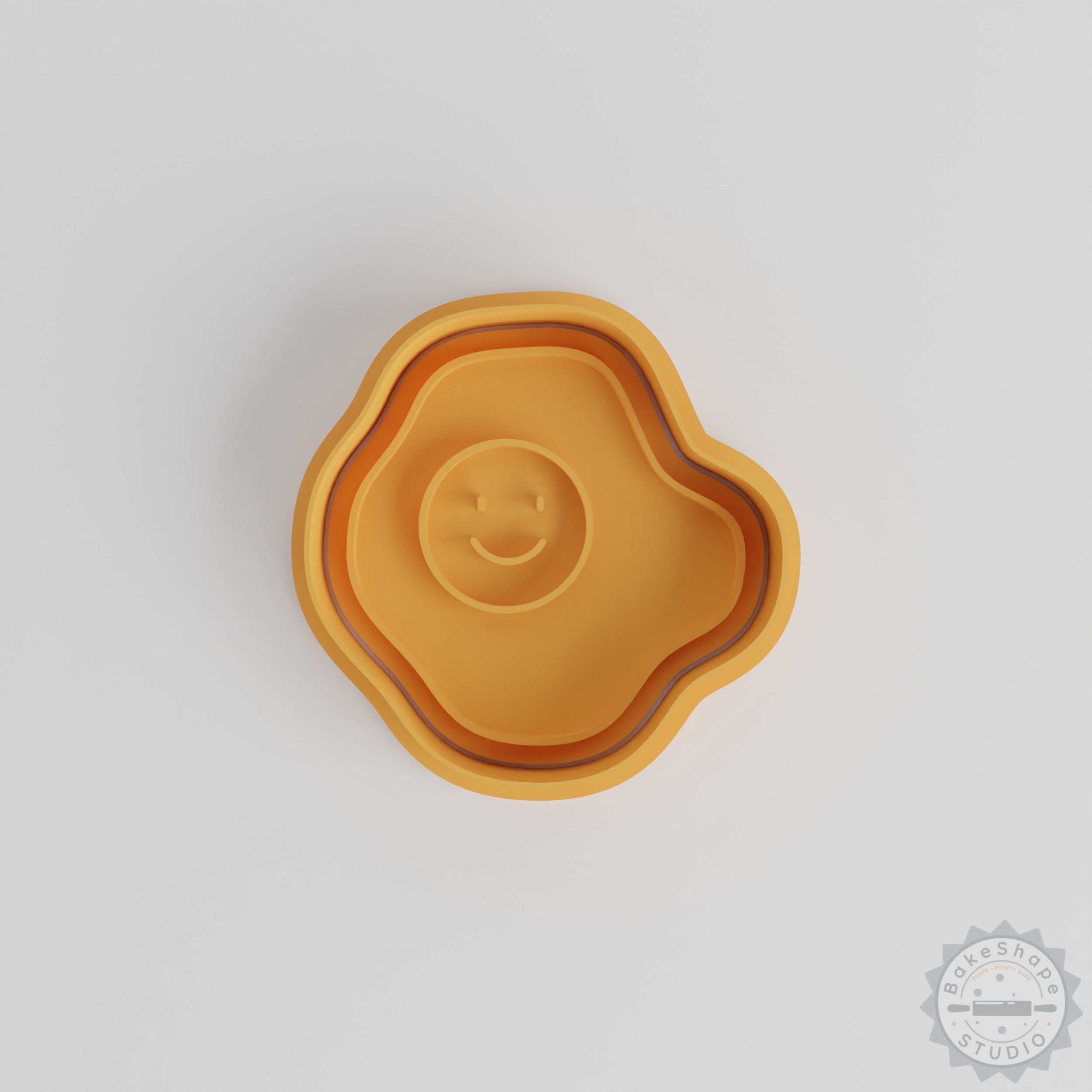 Egg Shape Cookie Cutter & Stamp Set, 6 Piece, Kawaii Food Design, S/M/L Sizes, Fondant Baking Tool