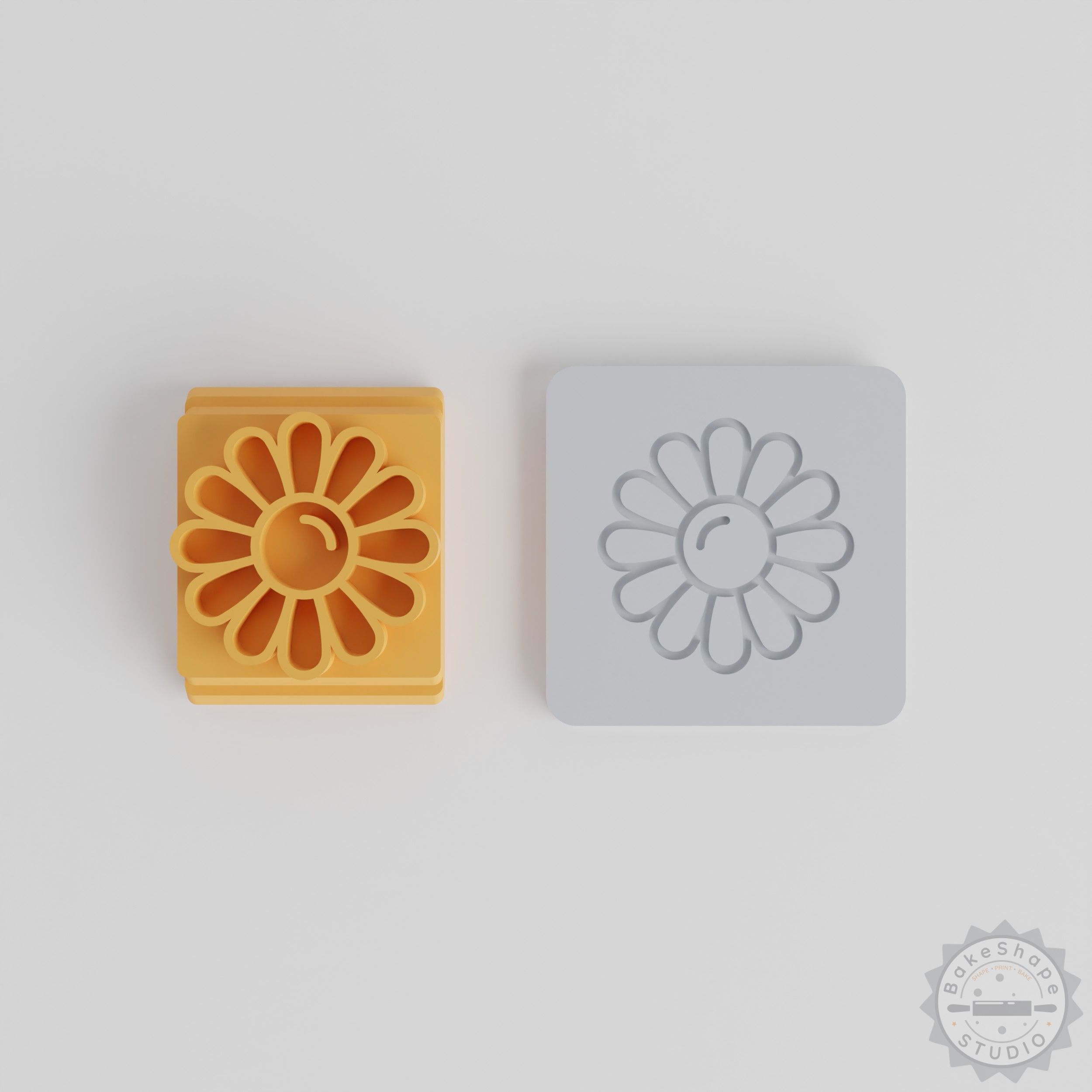 Busy Daisy Stamp Tile Set for Clay, Cookies, Fondant, 5 Sizes, Flower Motif