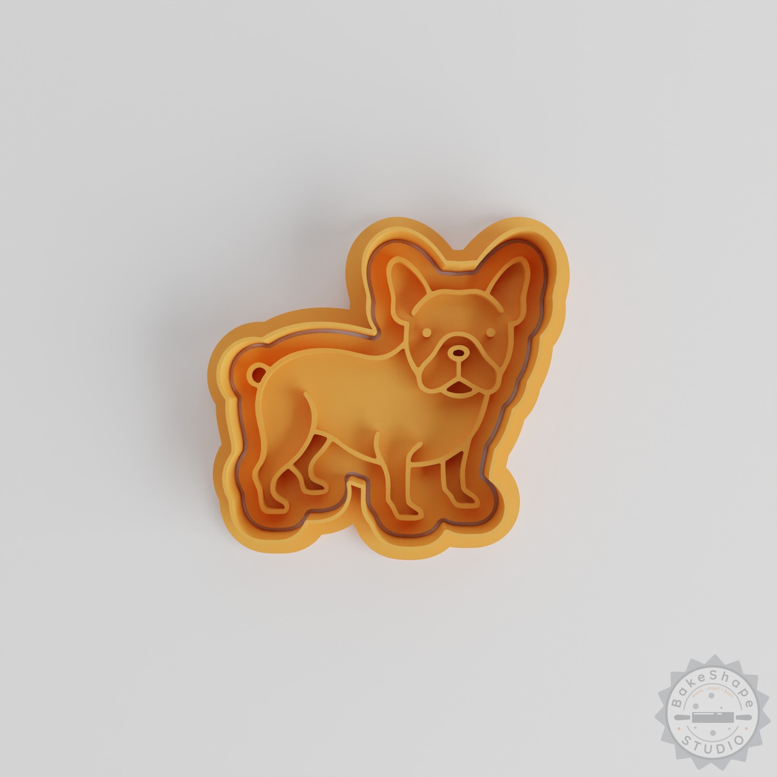 French Bulldog Cookie Cutter and Stamp Set, 6-Piece, S/M/L Sizes for Cookies and Fondant