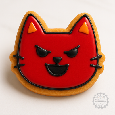 Decorated example 1 of Evil Shape Cutter and Stamp Set, Perfect for Cookies and Fondant, 6 Pieces in S/M/L Sizes