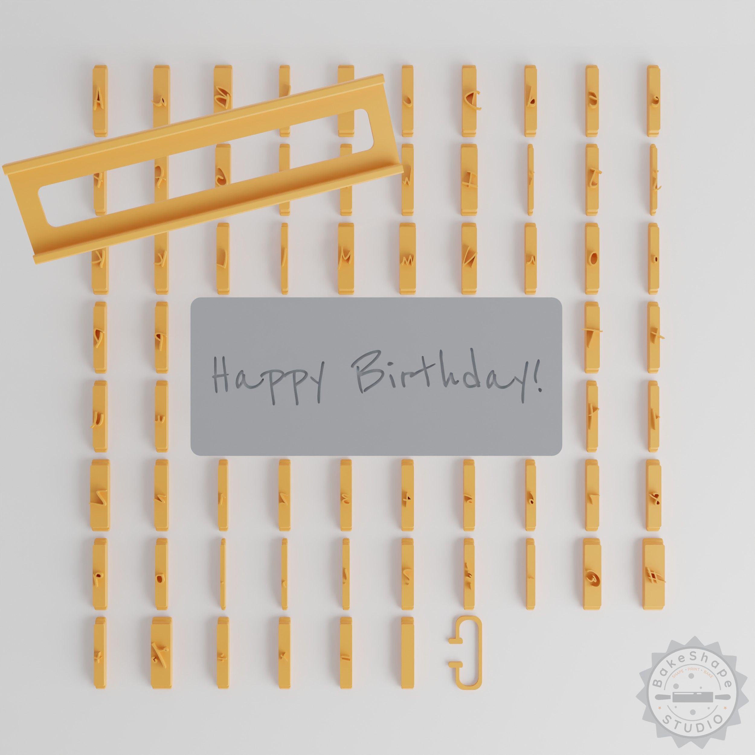 1/2" Font Tile Set, 80-Piece, for Clay, Cookies, Fondant, Soft Materials