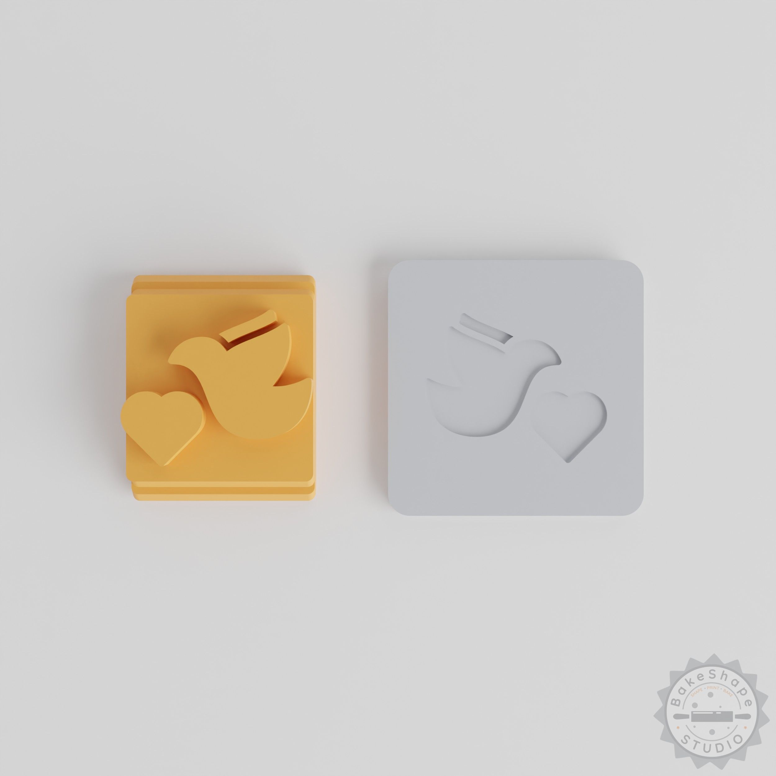 Dove Stamp Tile Set, 5 Sizes, Perfect for Clay, Cookies, Fondant, Wedding and Crafting Designs