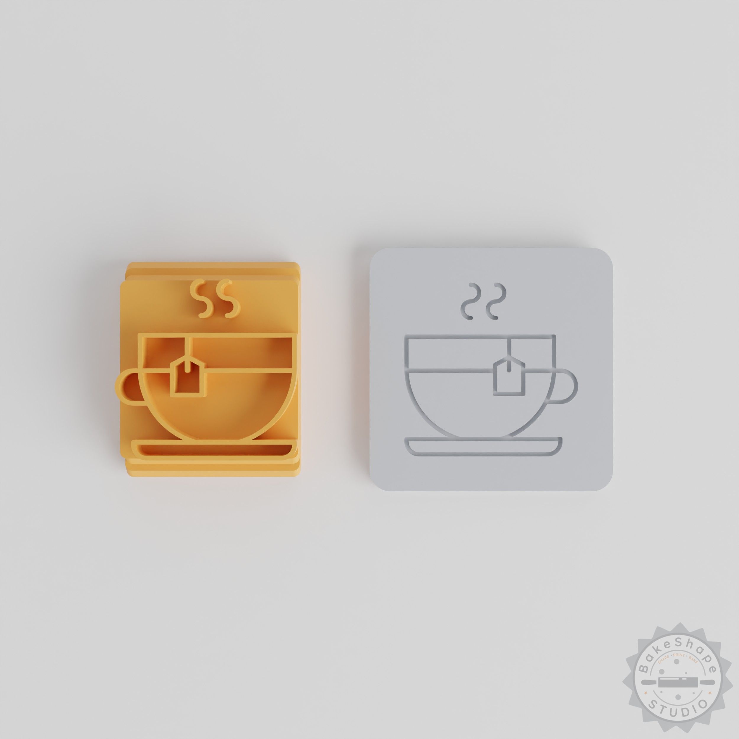Clay and Cookie Stamp Set, 5 Sizes, Tea and Beverage Motifs