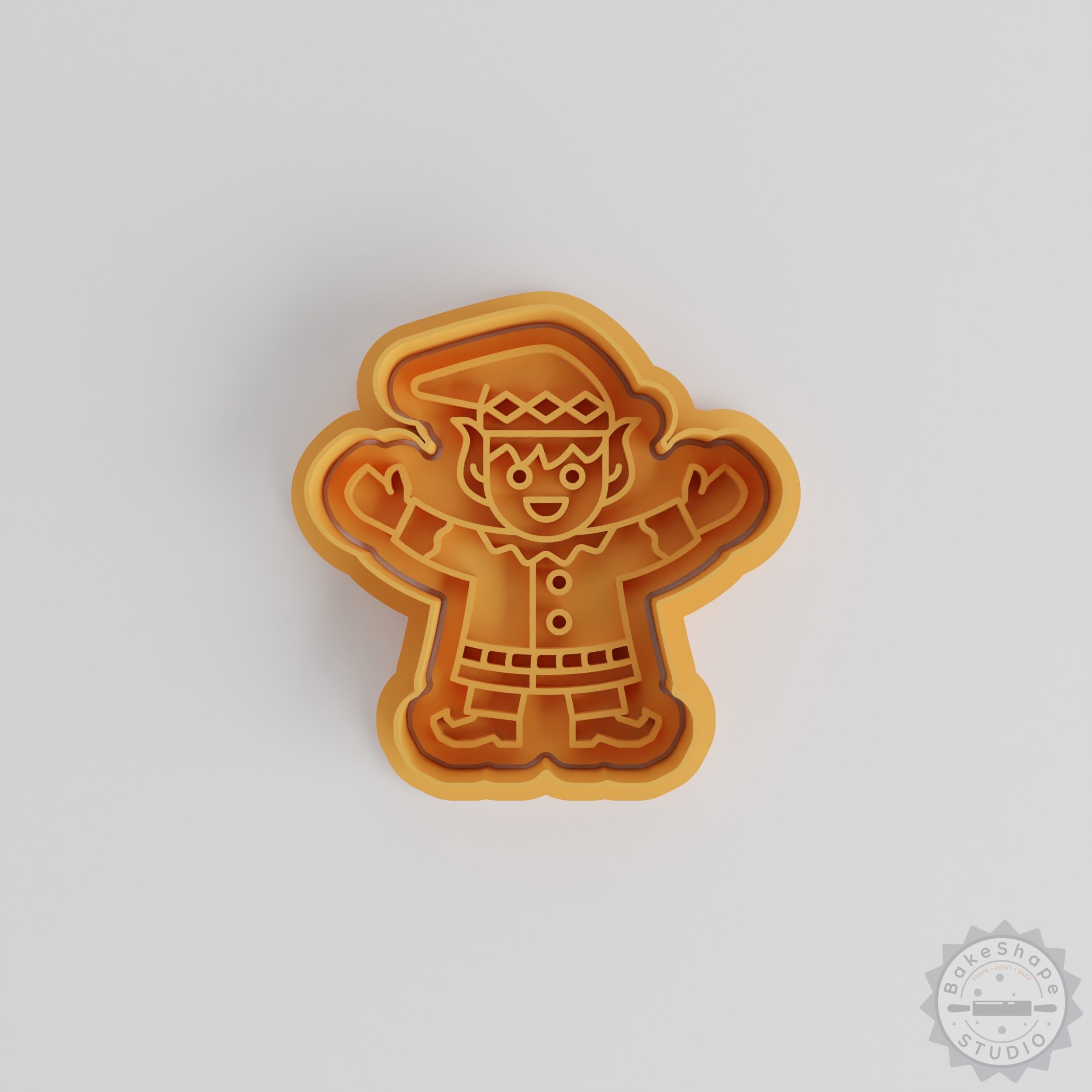 Elf Boy Cookie Cutter & Stamp Set, 6-Piece Holiday Baking Tool for Fondant, 3 Sizes