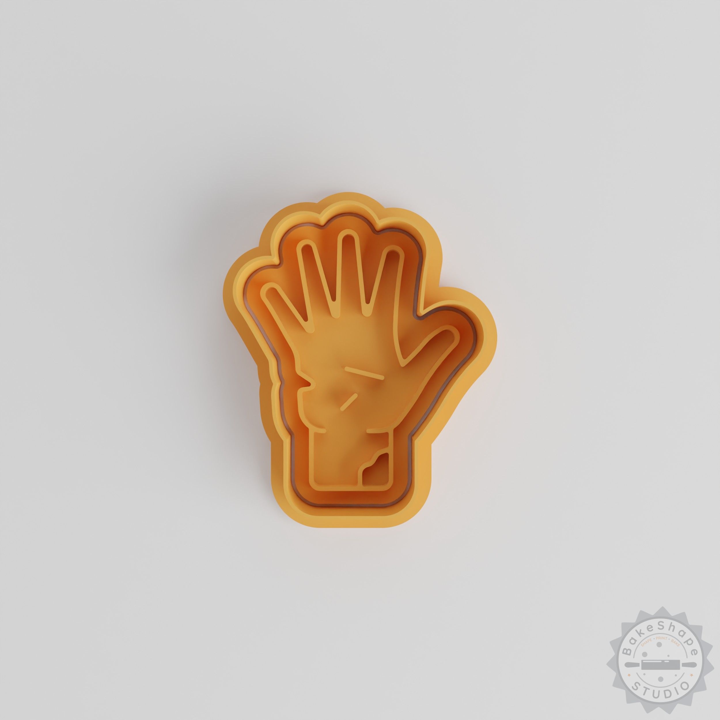 Zombie Hand Shape Cutter and Stamp Set, 3 Sizes, Spooky Cookie and Fondant Decor, 6 Piece Pack