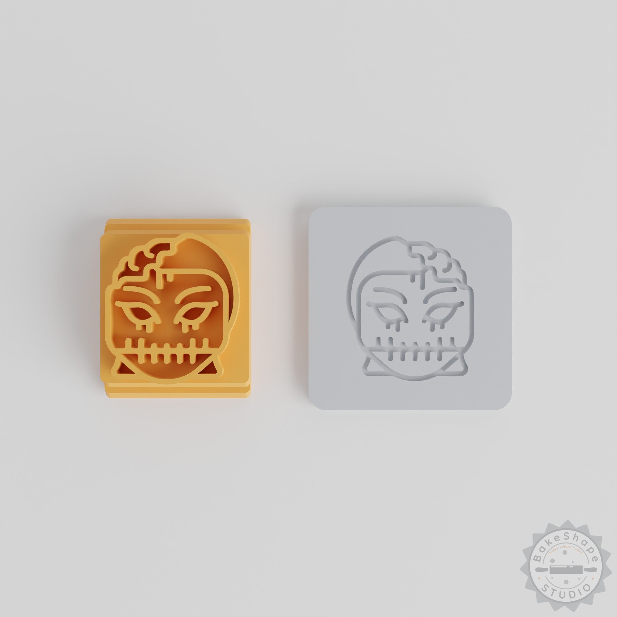 Zombie Girl Stamp Tile Set for Clay, Cookies, Fondant - 5 Sizes, Halloween Designs