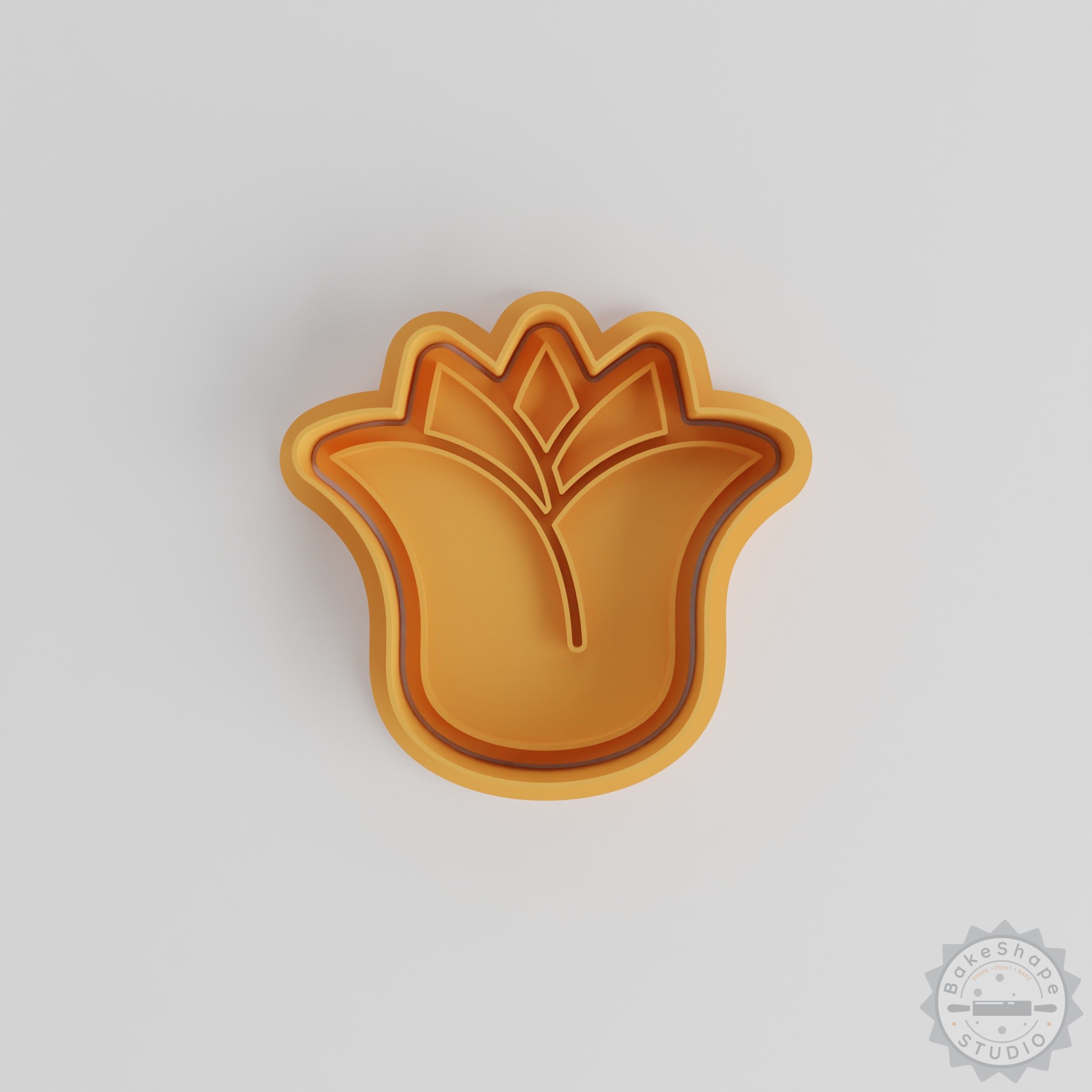 Tulip Shape Cutter & Stamp Set, S/M/L Sizes, Perfect for Cookies & Fondant, 6-Piece Floral Design
