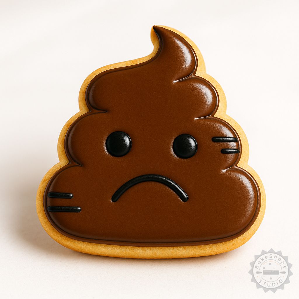 Poop emoji cookie cutter and stamp set STL for 3D printing in small, medium, and large sizes