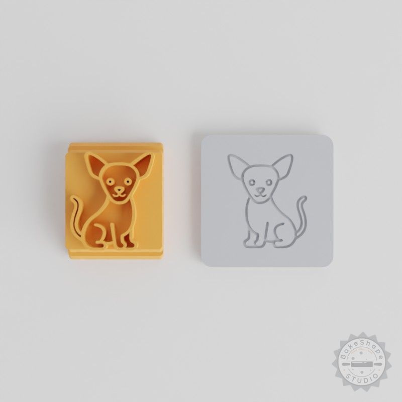 Chihuahua Stamp Tile Set, 5 Sizes, Perfect for Clay, Cookie, Fondant Crafting