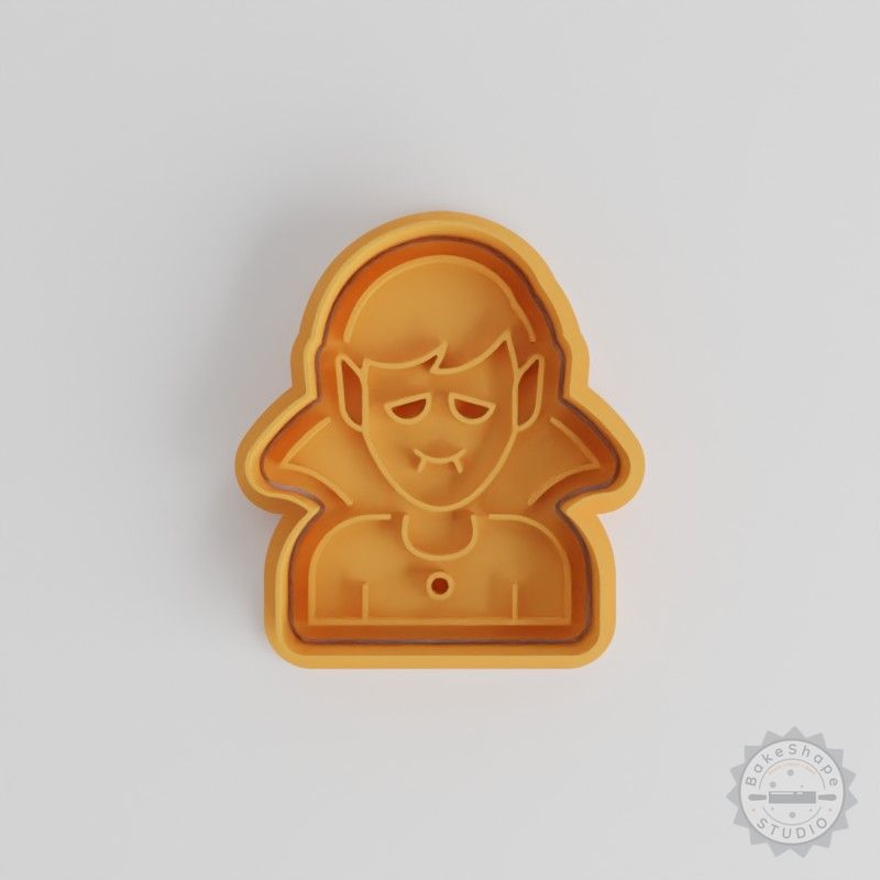 Vampire Cookie Cutter and Stamp Set, 6-Piece Shape Cutter for Halloween Cookies, Fondant