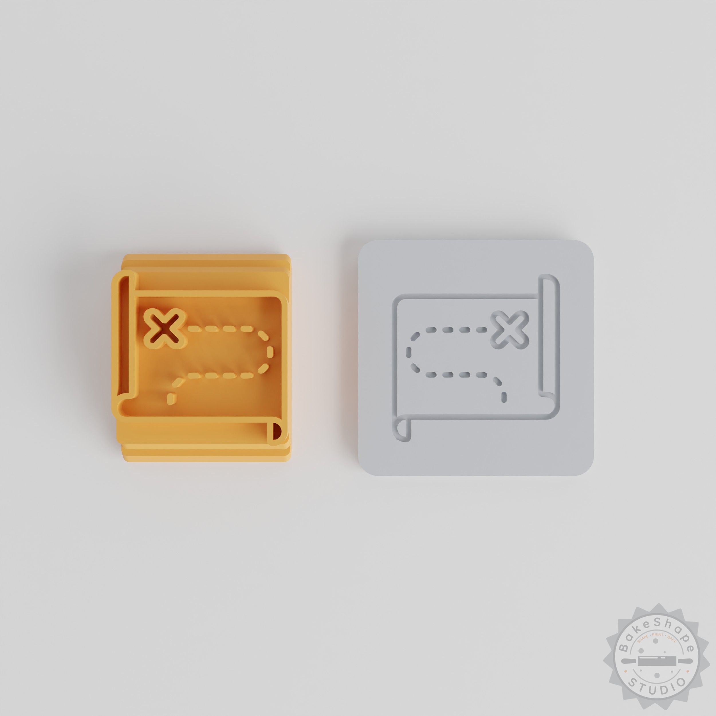 Treasure Map Stamp Set, 5-Piece, Perfect for Clay, Cookies, Fondant, Adventure-Themed Designs
