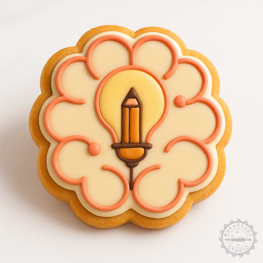 Decorated example 1 of Creative Brain Shape Cutter & Stamp, 6-Piece Set for Cookies & Fondant, S/M/L Sizes