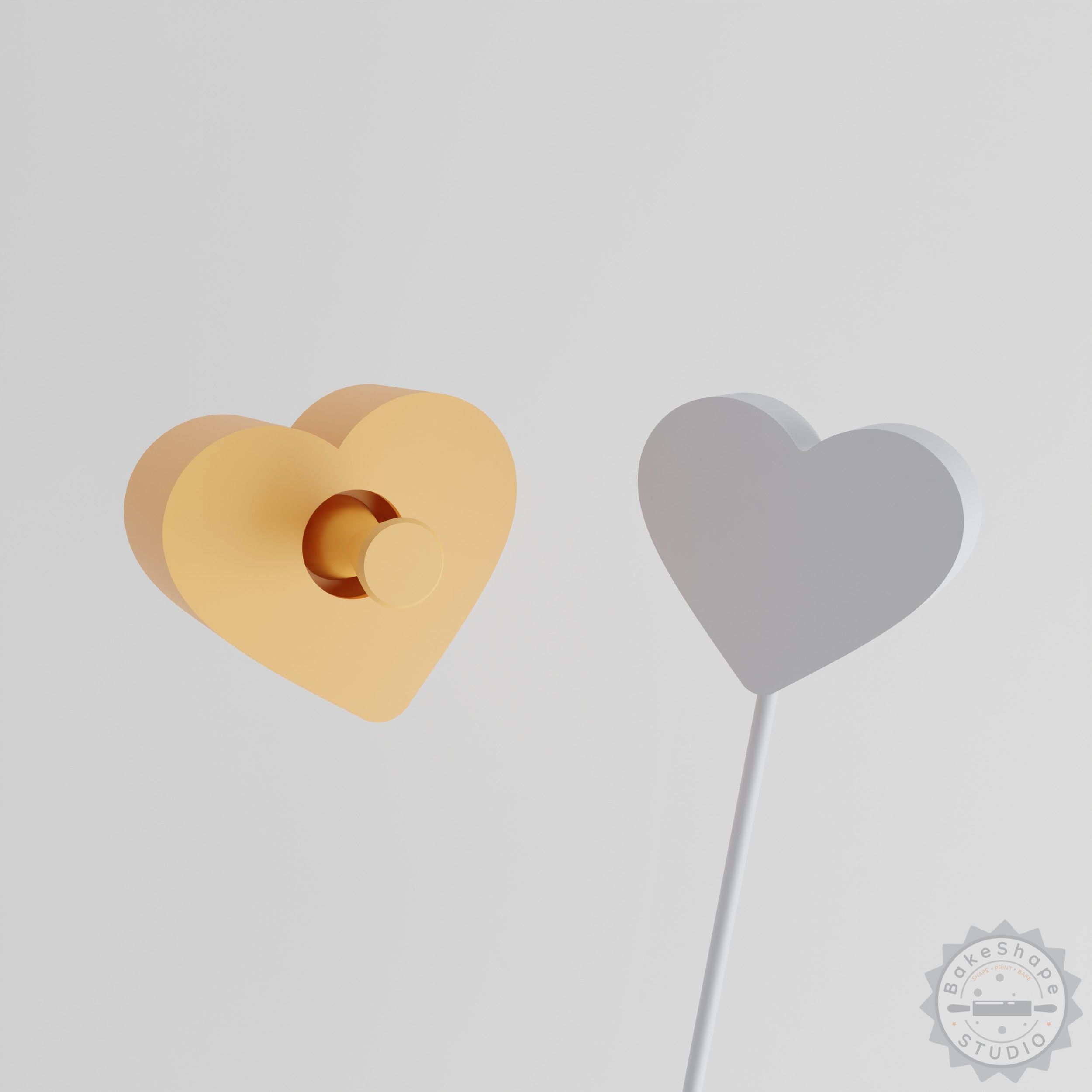 Heart Cake Pop Mold, 2-Piece Set, Romantic Heart Shape