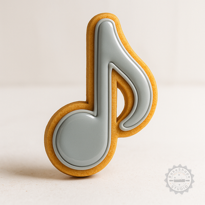 Decorated example 1 of Music Note Cookie Cutter and Stamp Set, 6-Piece S/M/L, Perfect for Cookies and Fondant