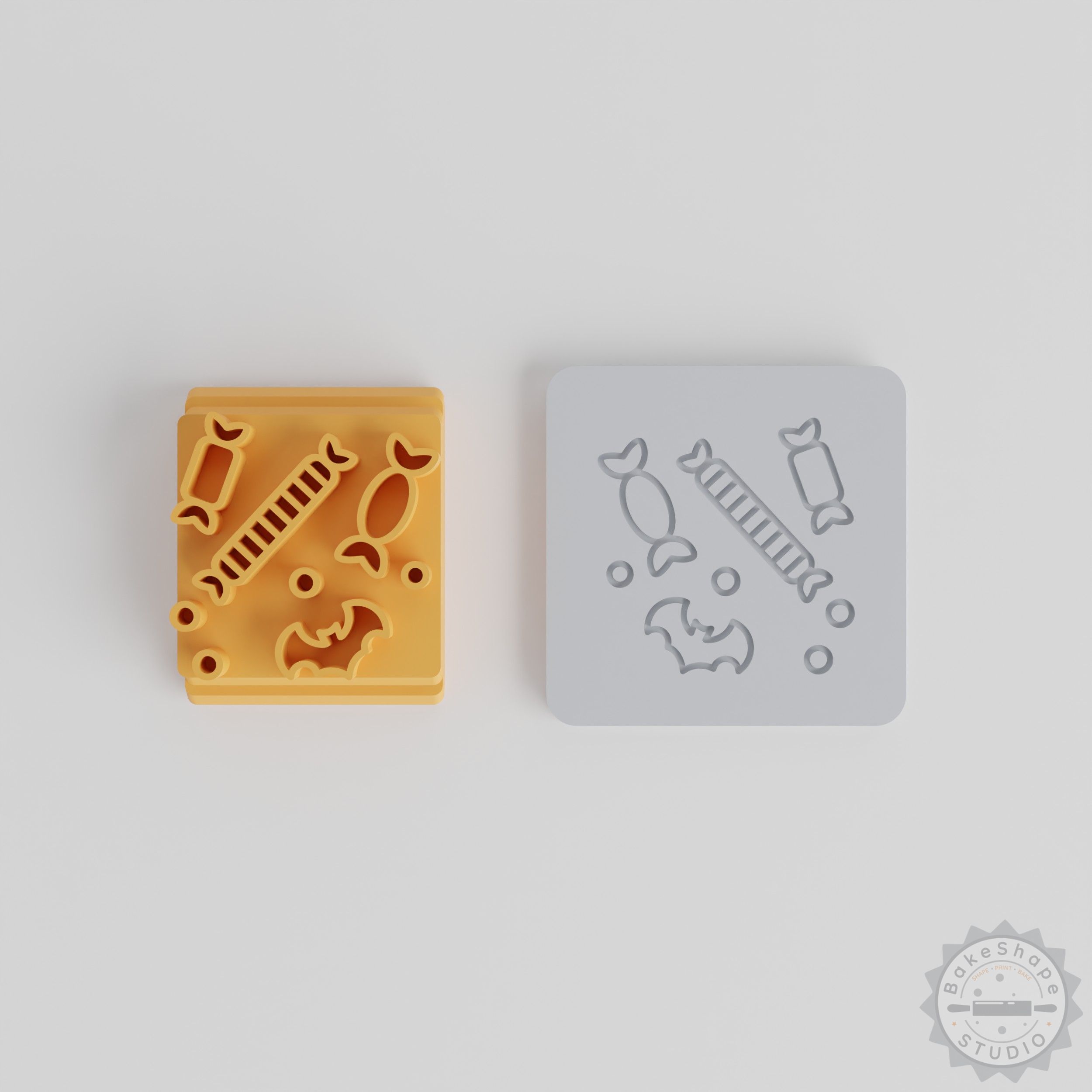 Candy Stamp Tile Set, 5 Sizes for Clay, Cookies, Fondant, Halloween Party Treats