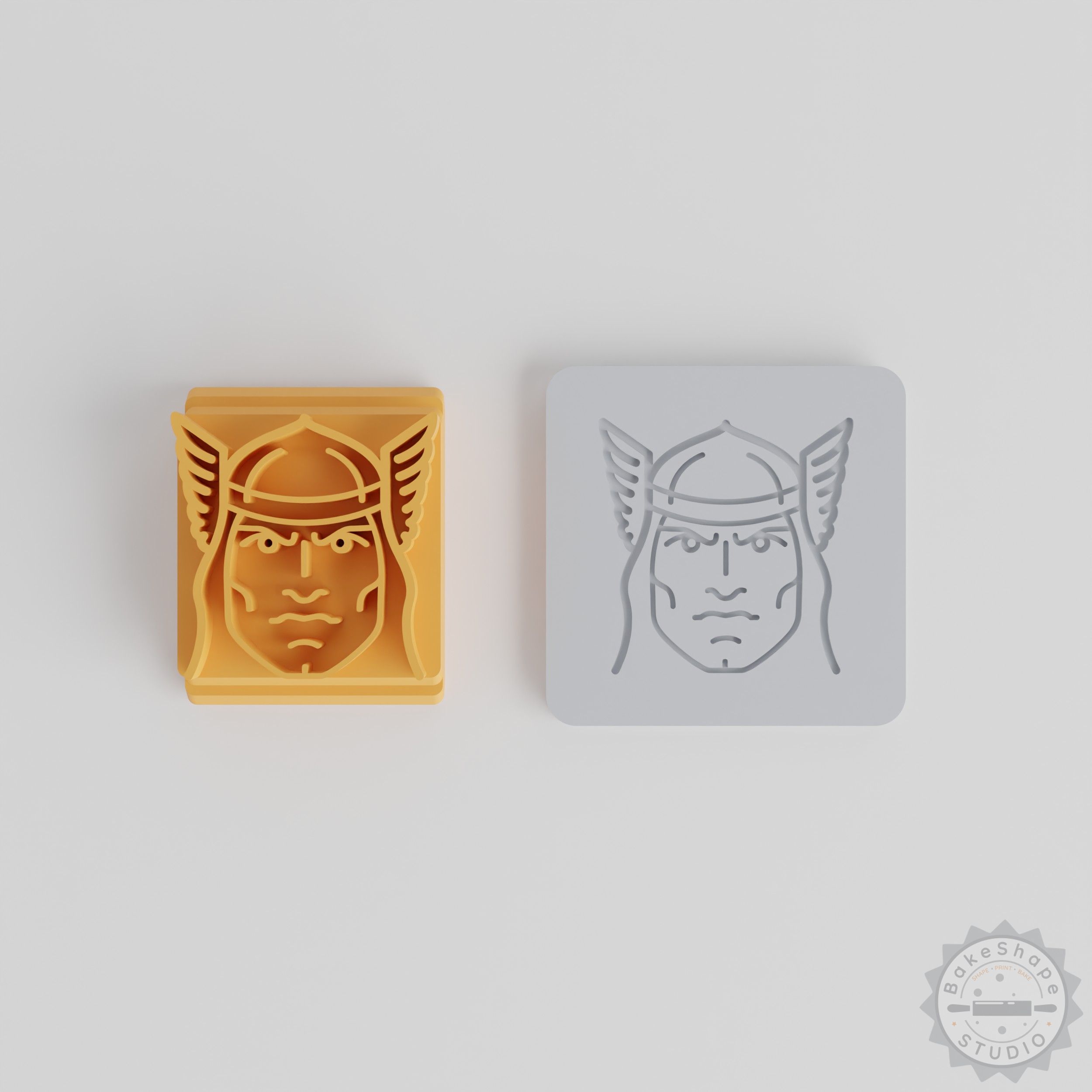 Nordic Thunder God Stamp Tile Set, 5-Piece, for Clay and Cookie Crafting